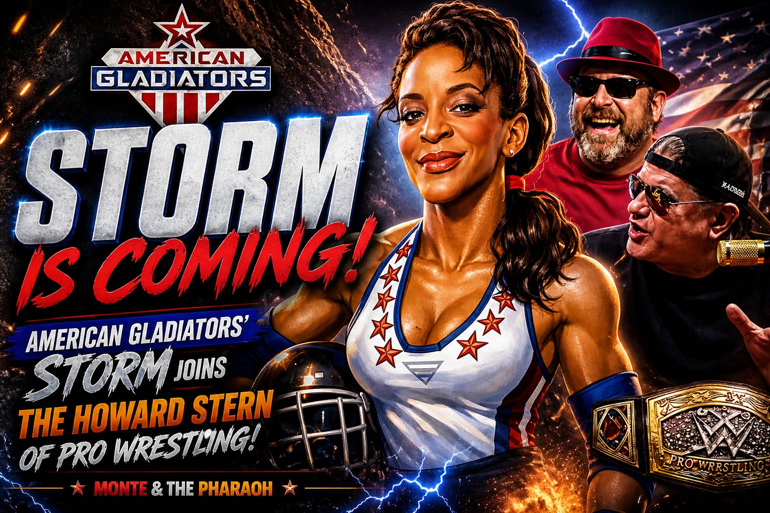 ️ STORM IS COMING! ️ American Gladiators’ Storm Invades The Howard Stern of Pro Wrestling!