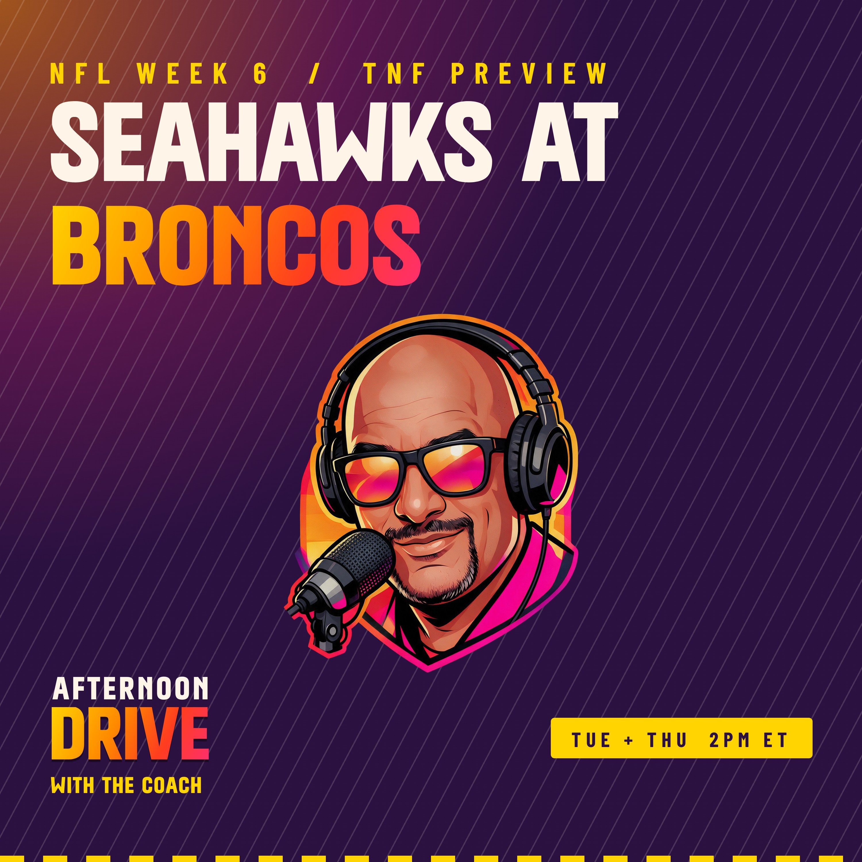 Seahawks-Broncos TNF Preview | No-Cap Super Team & MLB’s Cap War — Afternoon Drive with the Coach Thursday 10/15/26 episode artwork