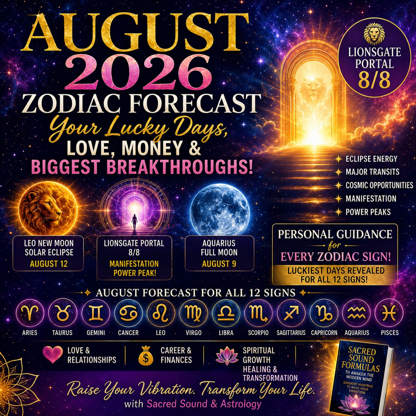 August Horoscope 2026: Your Zodiac Sign's Lucky Days and Cosmic Predictions!
