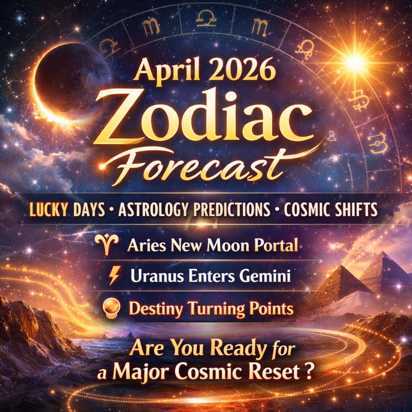 April 2026 Zodiac Forecast: Lucky Days, Astrology Predictions and Cosmic Energy Guide