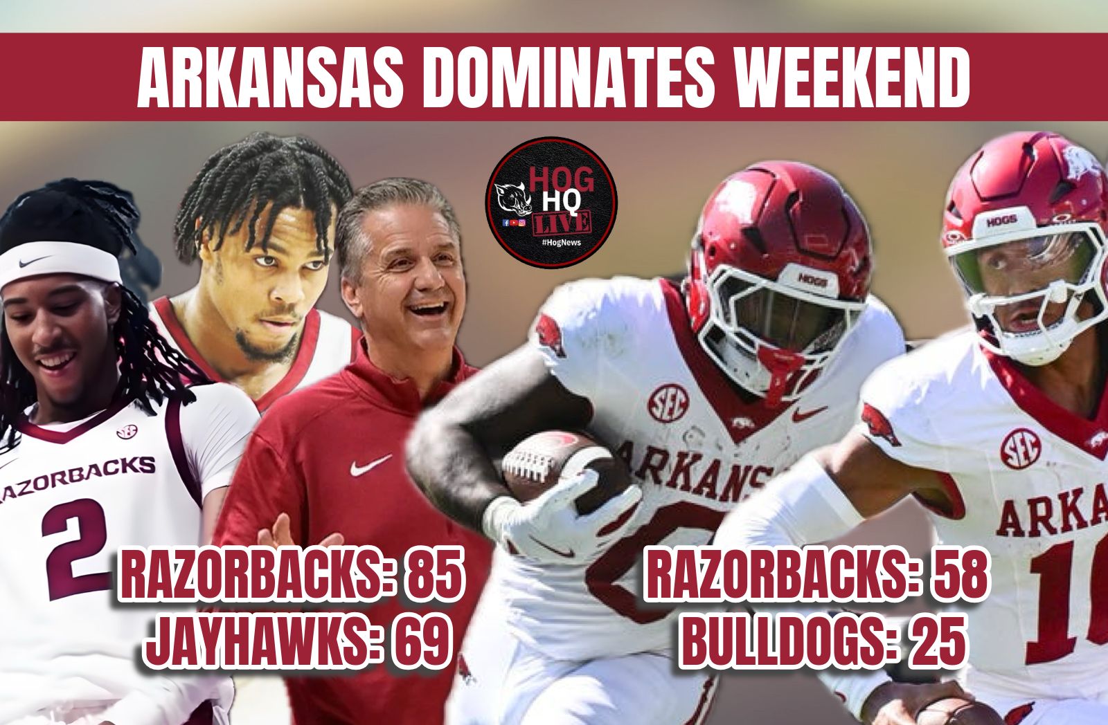 Hog HQ Live #47: Arkansas Dog Walks Mississippi State + Hoop Hogs Defeat Jayhawks episode artwork
