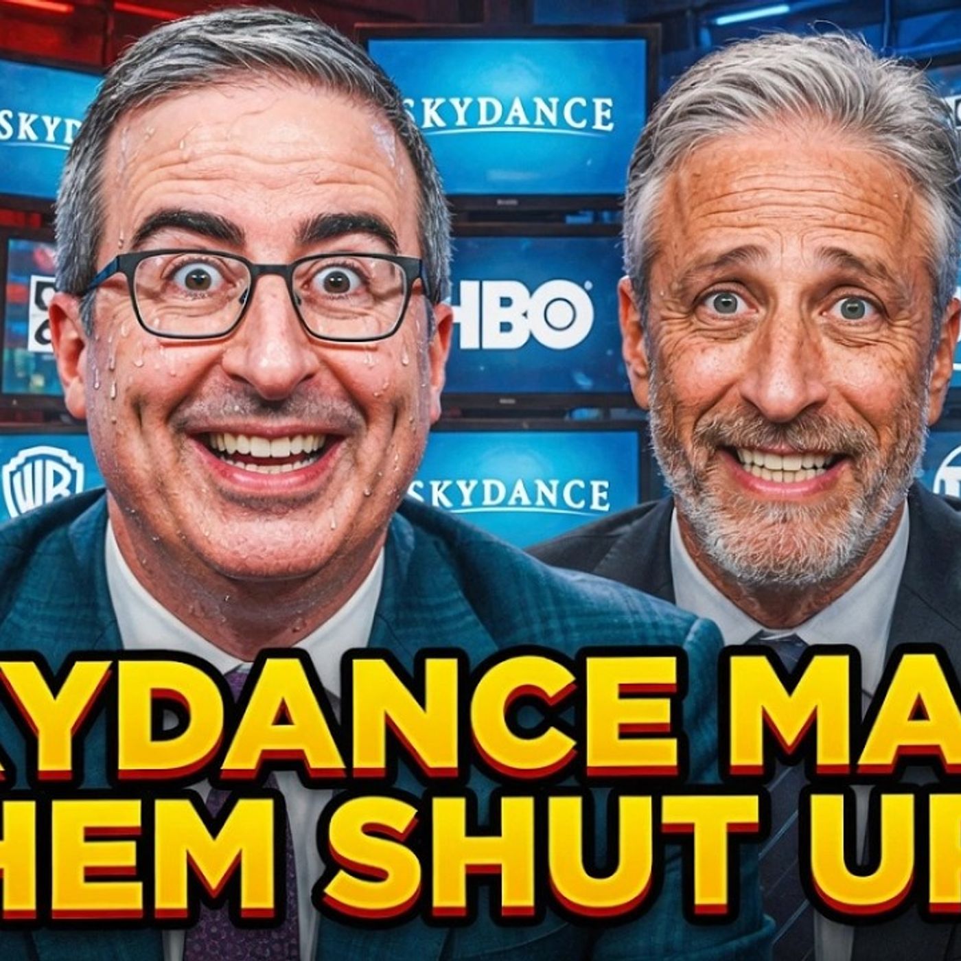 John Oliver and Jon Stewart WON'T TALK ABOUT Skydance Merger?!