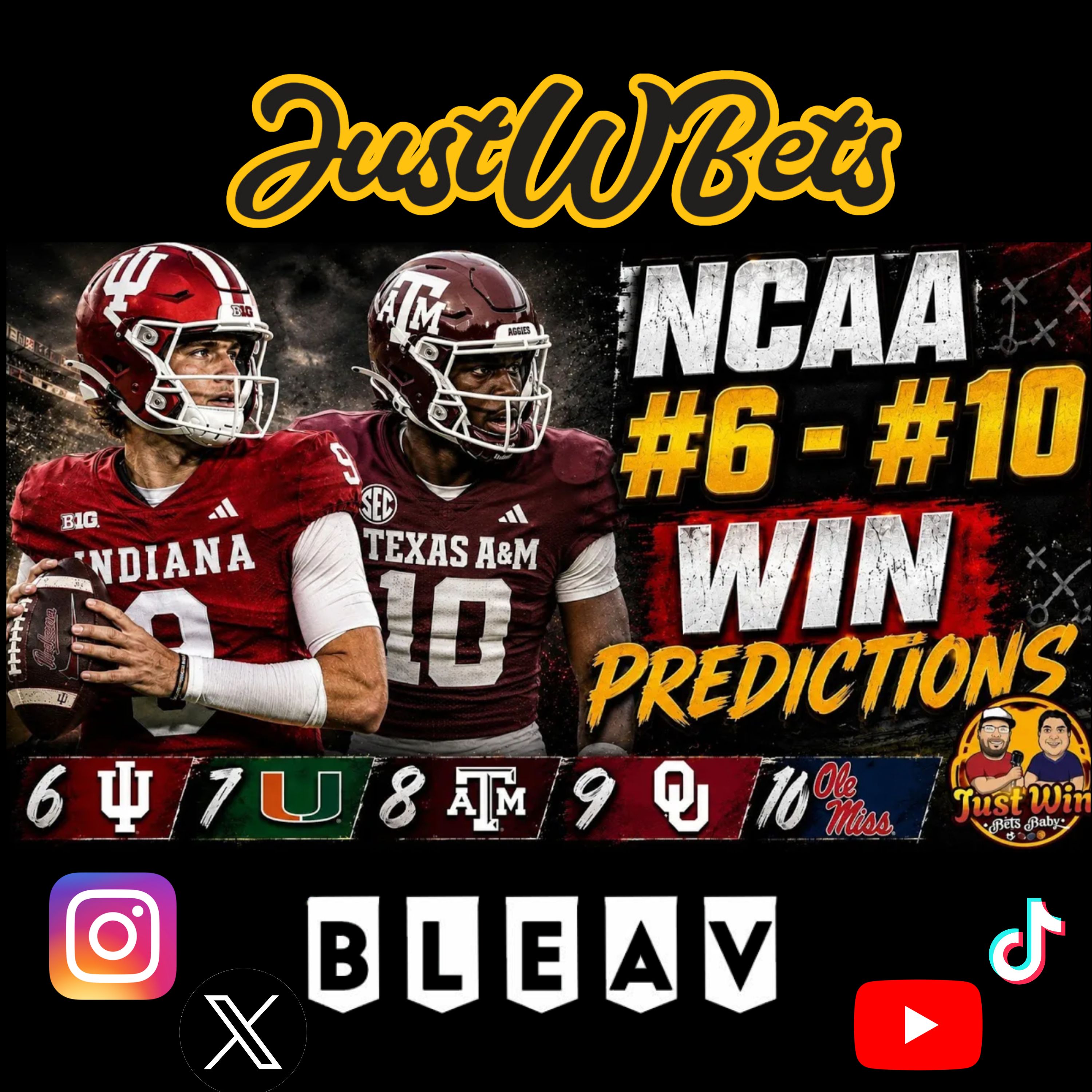NCAA Football #6-#10 WIN TOTAL PREDICTIONS! + Lakers SOLD for $12.5 BILLION! episode artwork