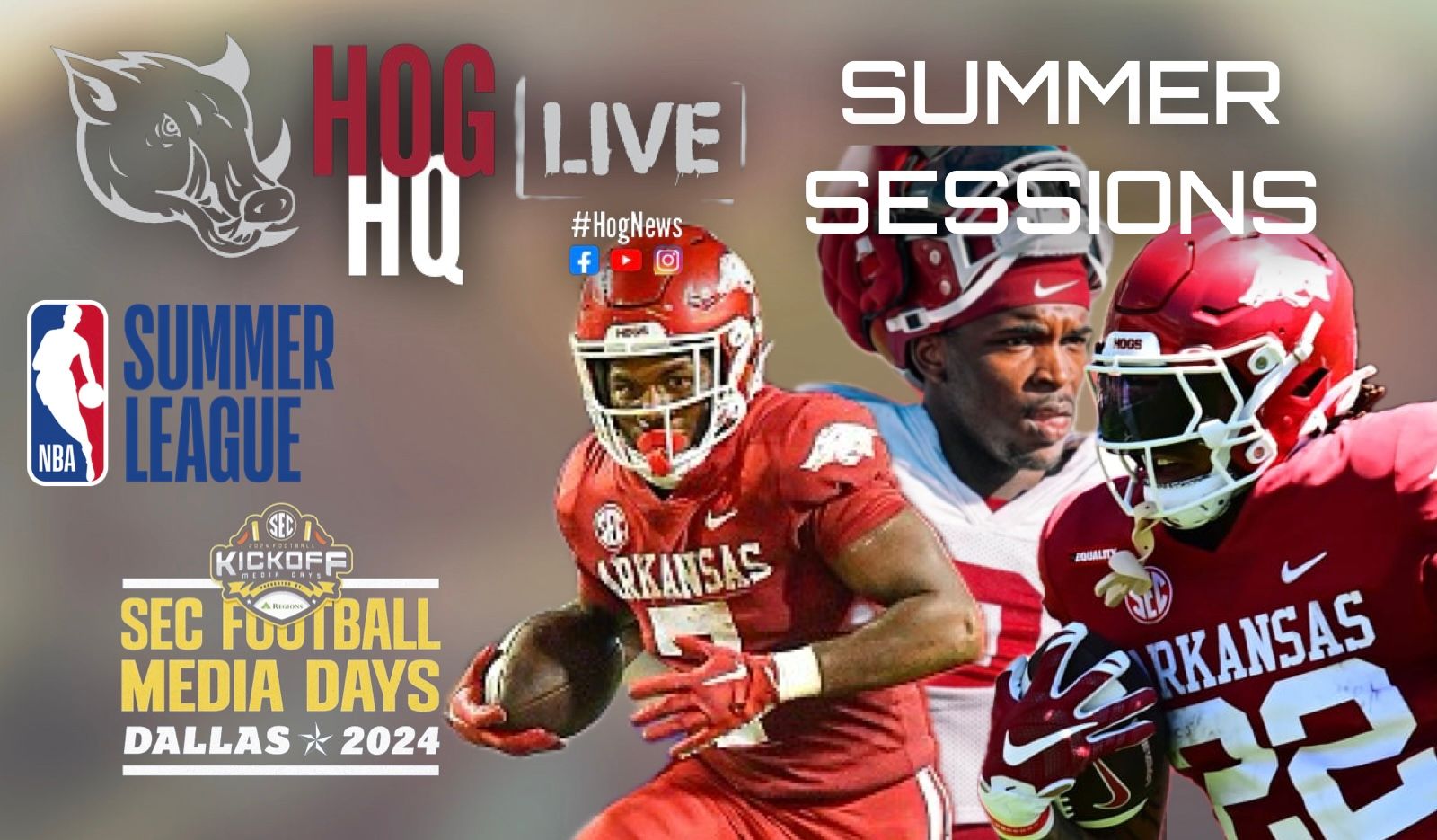 Hog HQ Live Ep #32: NBA Summer League ProHogs, SEC FB Media Days Thoughts, & the Arkansas RB Room episode artwork