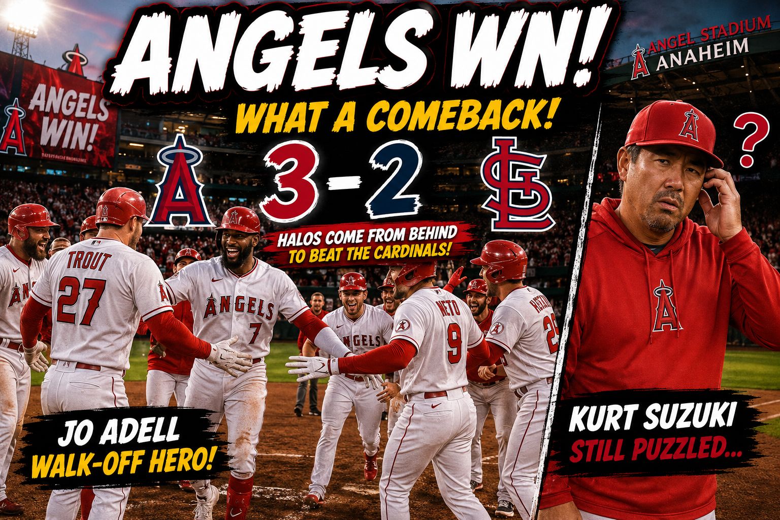 FIRST 9TH INNING COMEBACK OF THE YEAR! Angels Rally to Beat Cardinals 3-2!