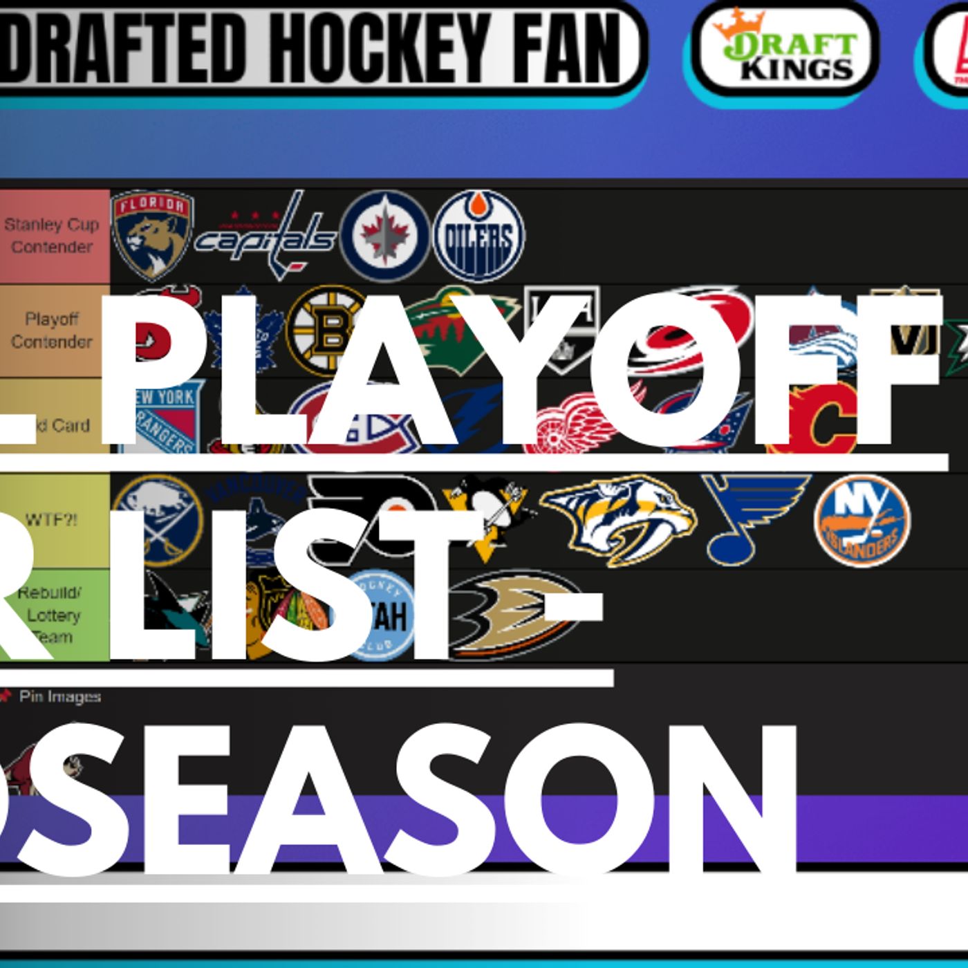 NHL Playoffs Tier List; Sabres miss playoffs again? Penguins/ Predators selling? Bruins Wild card??