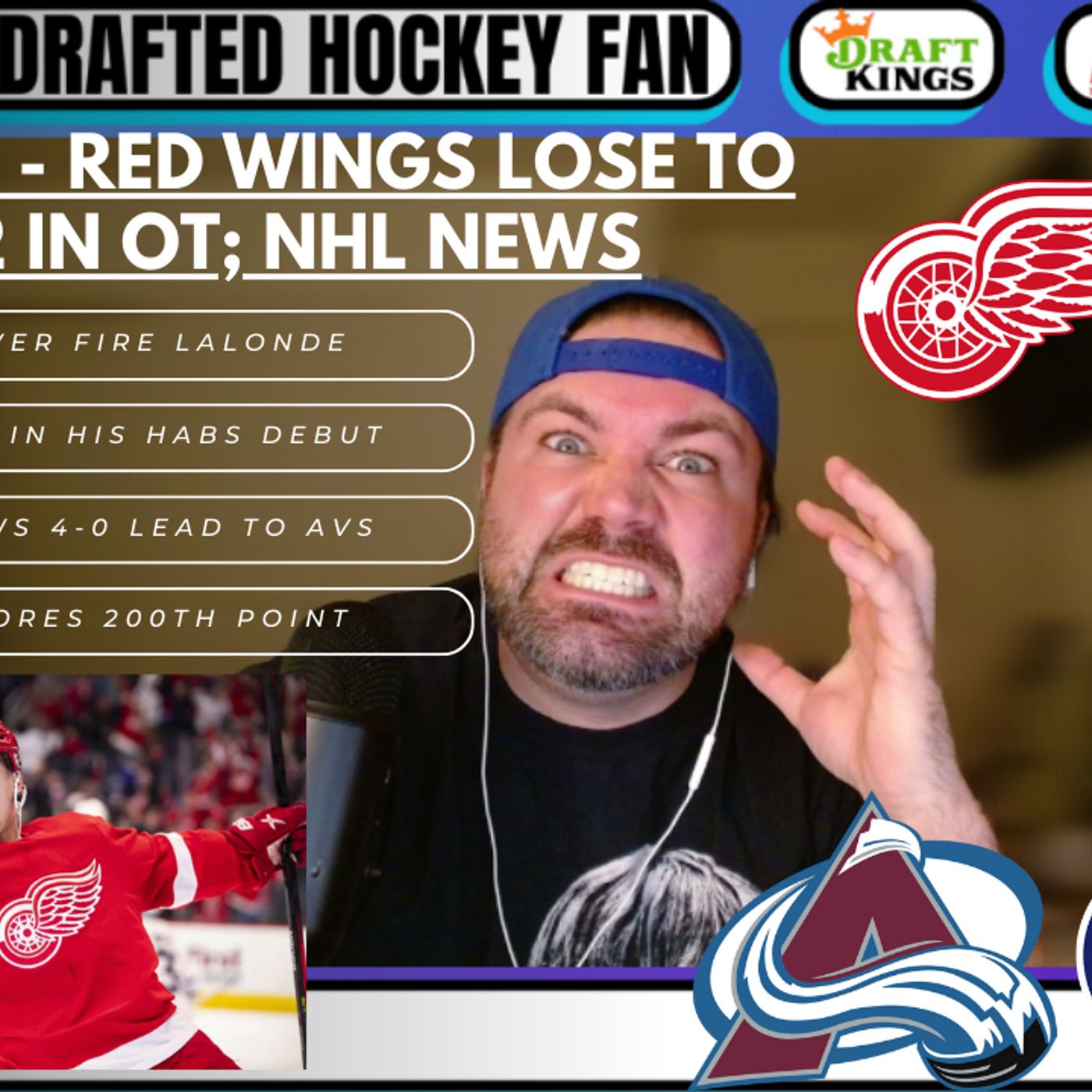 Day 20/45 - Larkin hits the post TWICE in a 3-2 OT loss to the Boston Bruins; NHL News