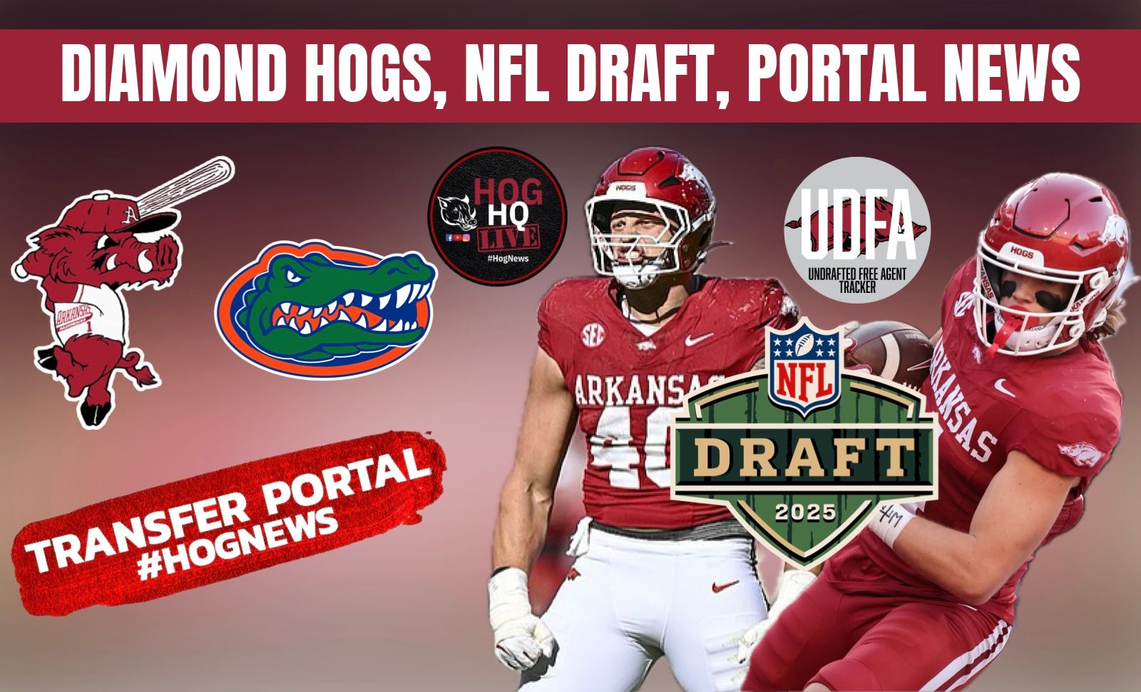 Hog HQ Live Ep #68: NFL Draft, UDFA Signings, Transfer Portal, and Baseball episode artwork