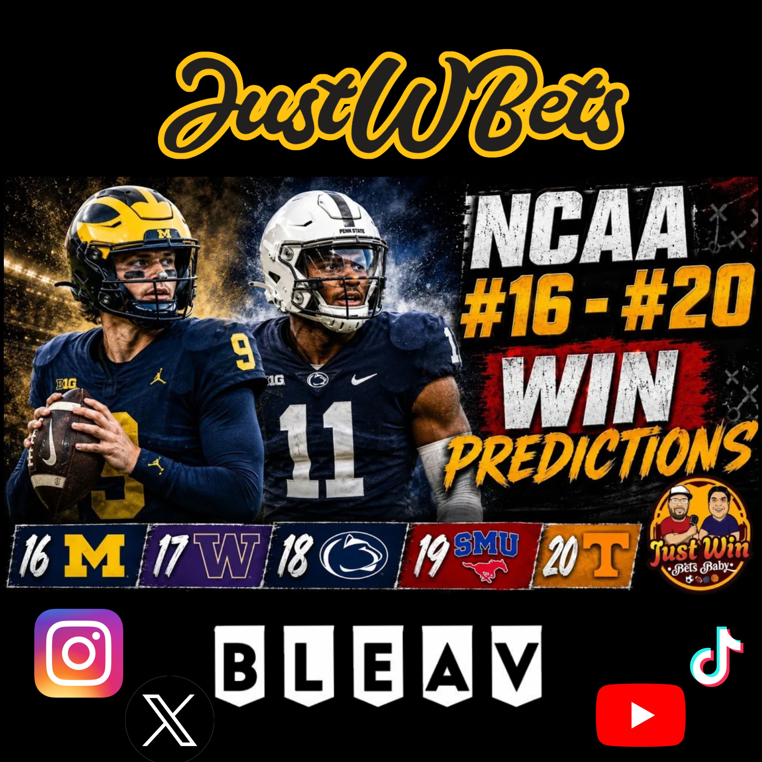 NCAA Football #16-#20 Win Predictions! + Our Best Bets! episode artwork