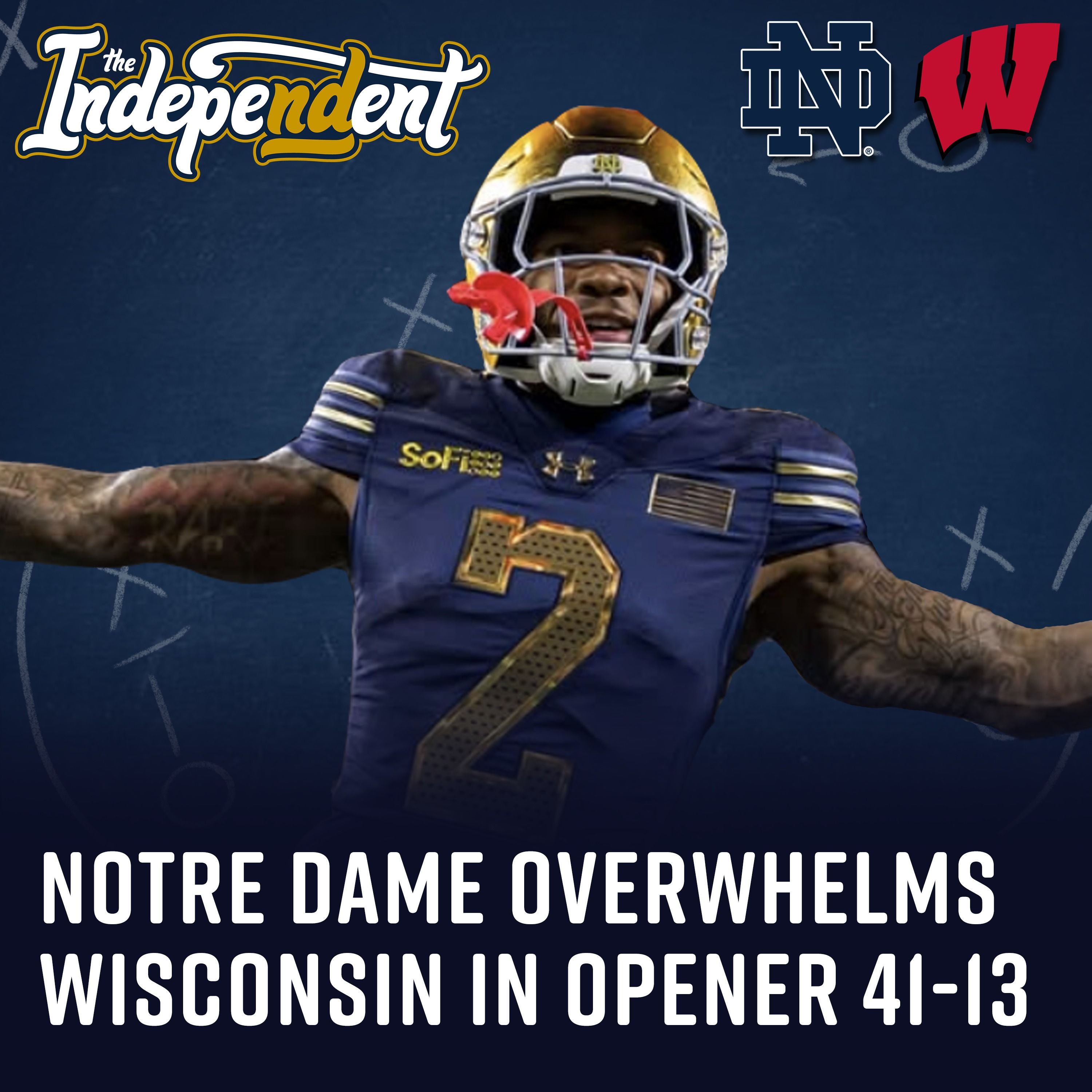 Notre Dame beats Wisconsin, 41-13, at Lambeau Field to open Marcus Freeman's fifth season episode artwork