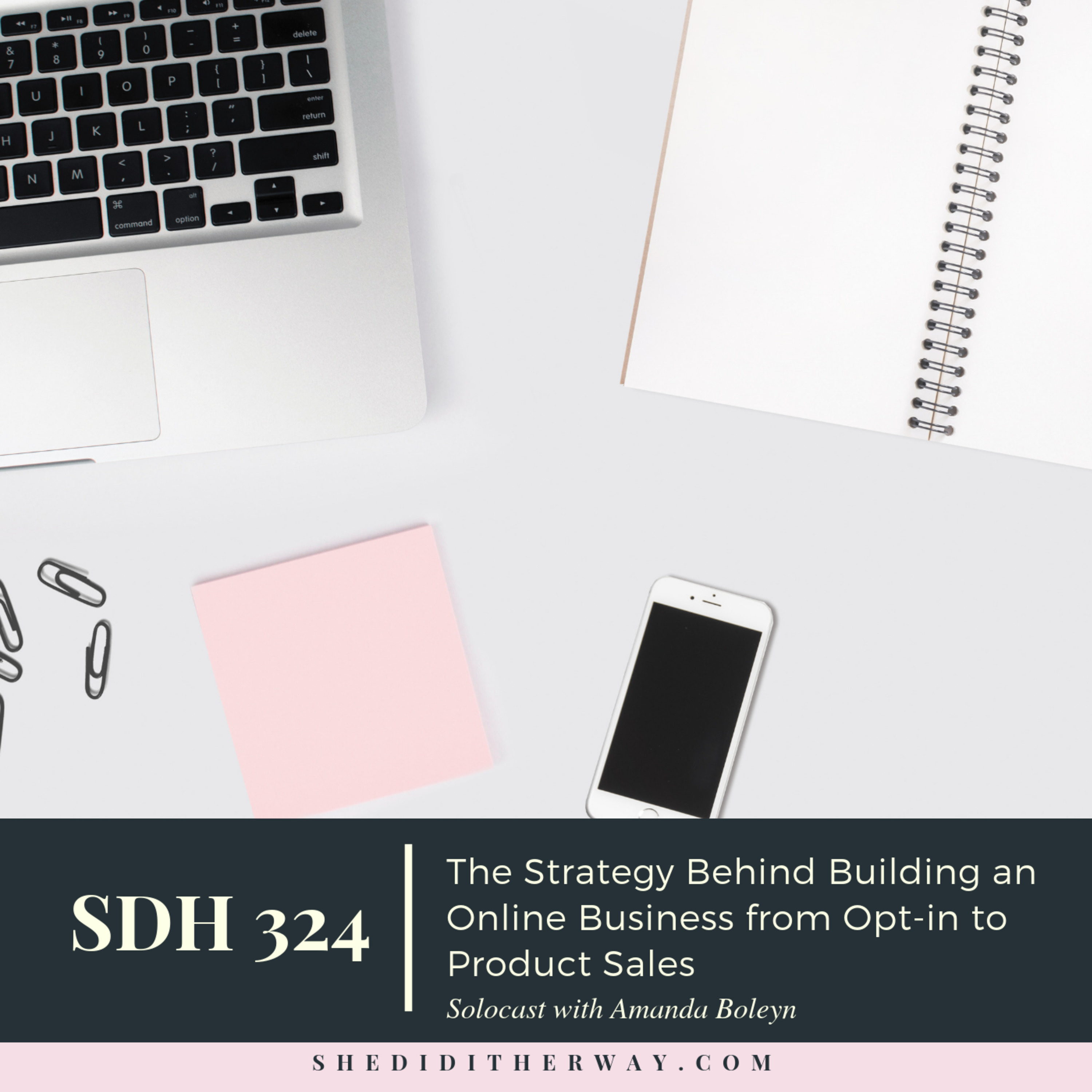 SDH 324: The Strategy Behind Building an Online Business from Opt-in to Product Sales episode artwork