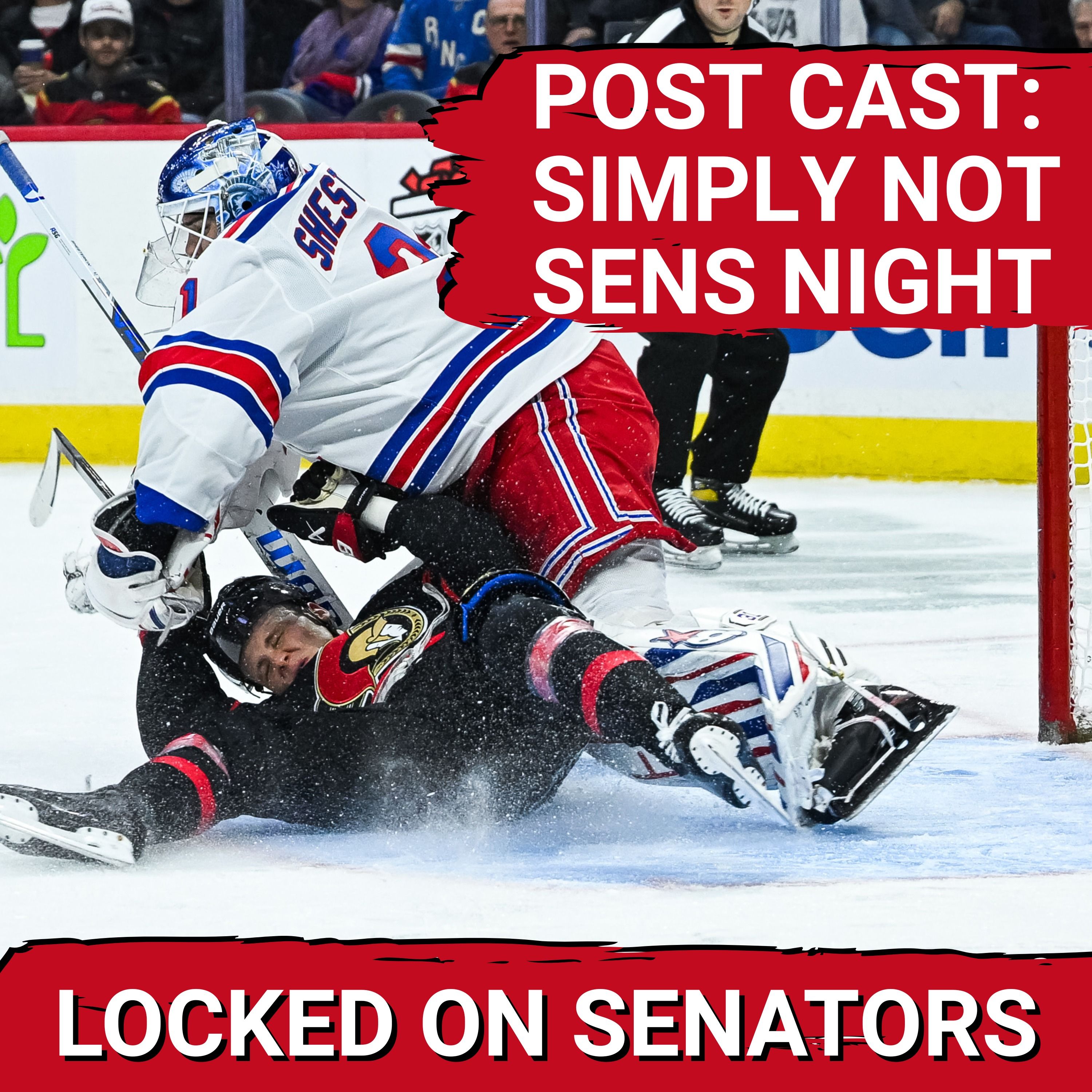 POST CAST: SHANE PINTO INJURED DURING OTTAWA SENATORS LOSS VS NEW YORK RANGERS