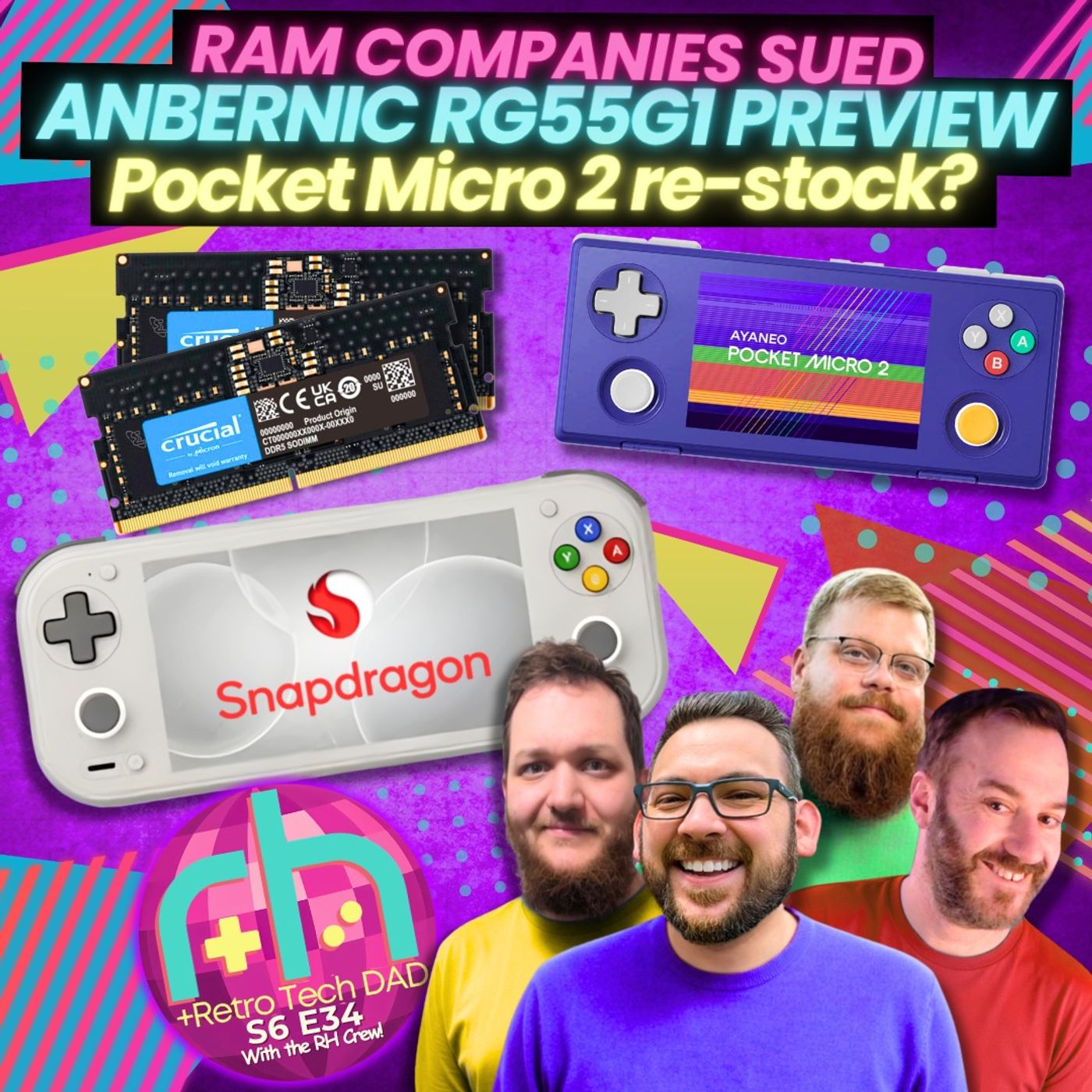 AYANEO Pocket Micro 2 Re-stock, Anbernic Rg55G1 preview & RAM Companies SUED