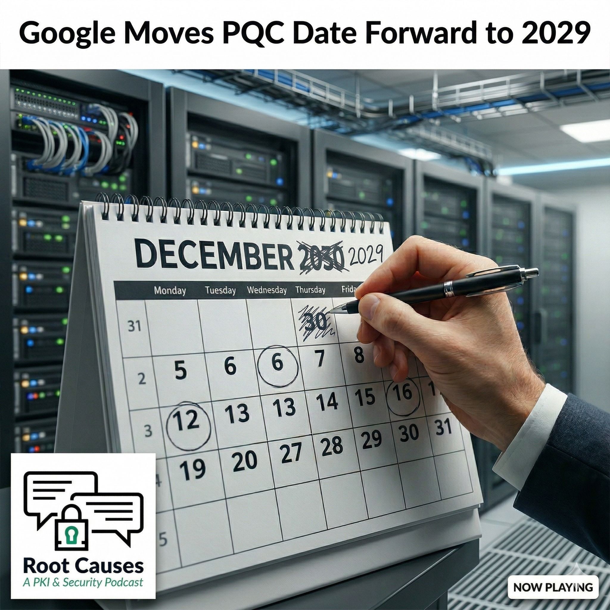 Root Causes 602: Google Moves the PQC Date Forward to 2029