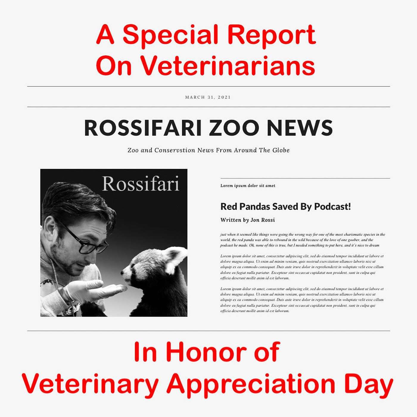 Rossifari Zoo News SPECIAL REPORT: The Veterinarian Crisis episode artwork