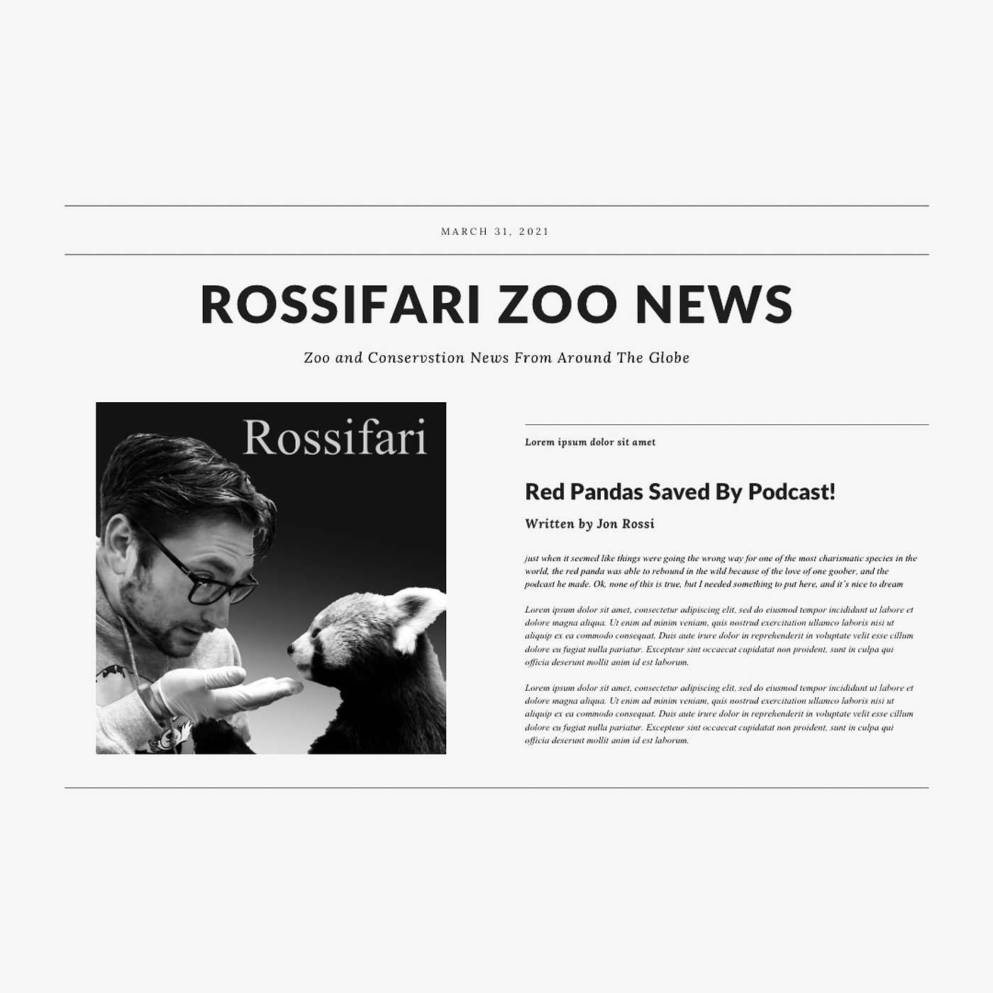 Rossifari Zoo News 06/03/22 - All Good News Edition! episode artwork