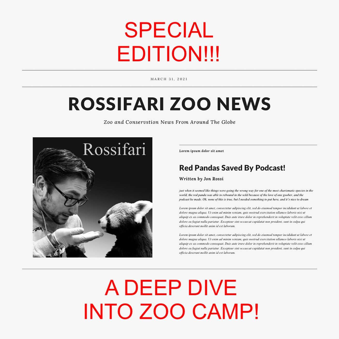 Rossifari Zoo News SPECIAL EDITION: Let's Go To Zoo Camp! episode artwork