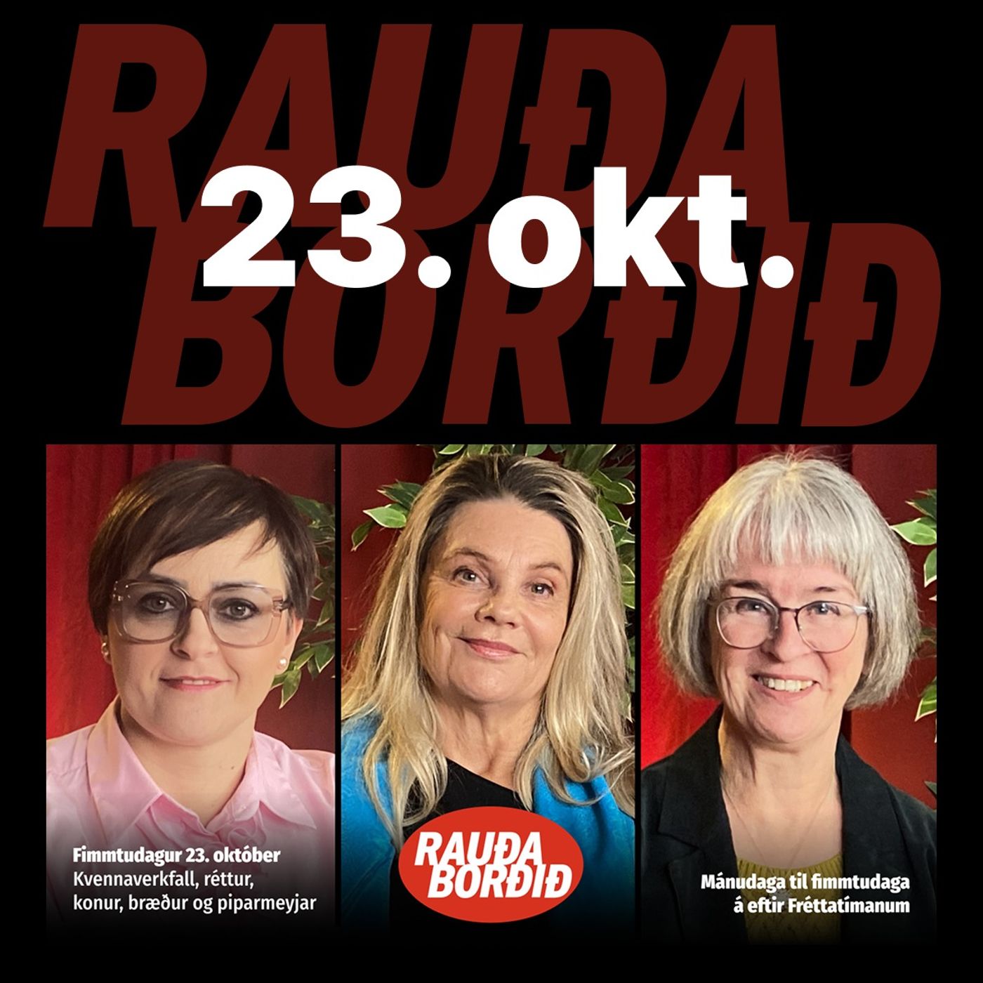 Rauða borðið 23. okt - Kvennaverkfall, réttur, konur, bræður og piparmeyjar episode artwork