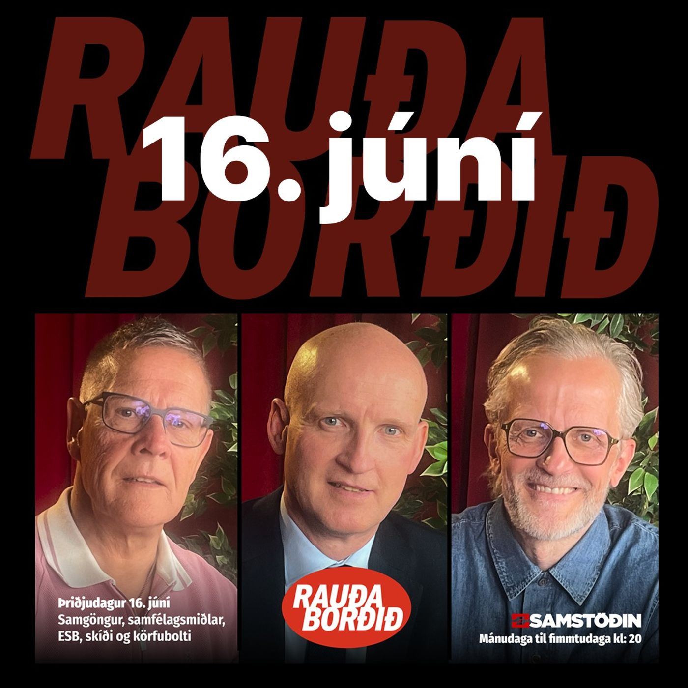 Rauða borðið 16. júní - Samgöngur, samfélagsmiðlar, ESB, skíði og körfubolti