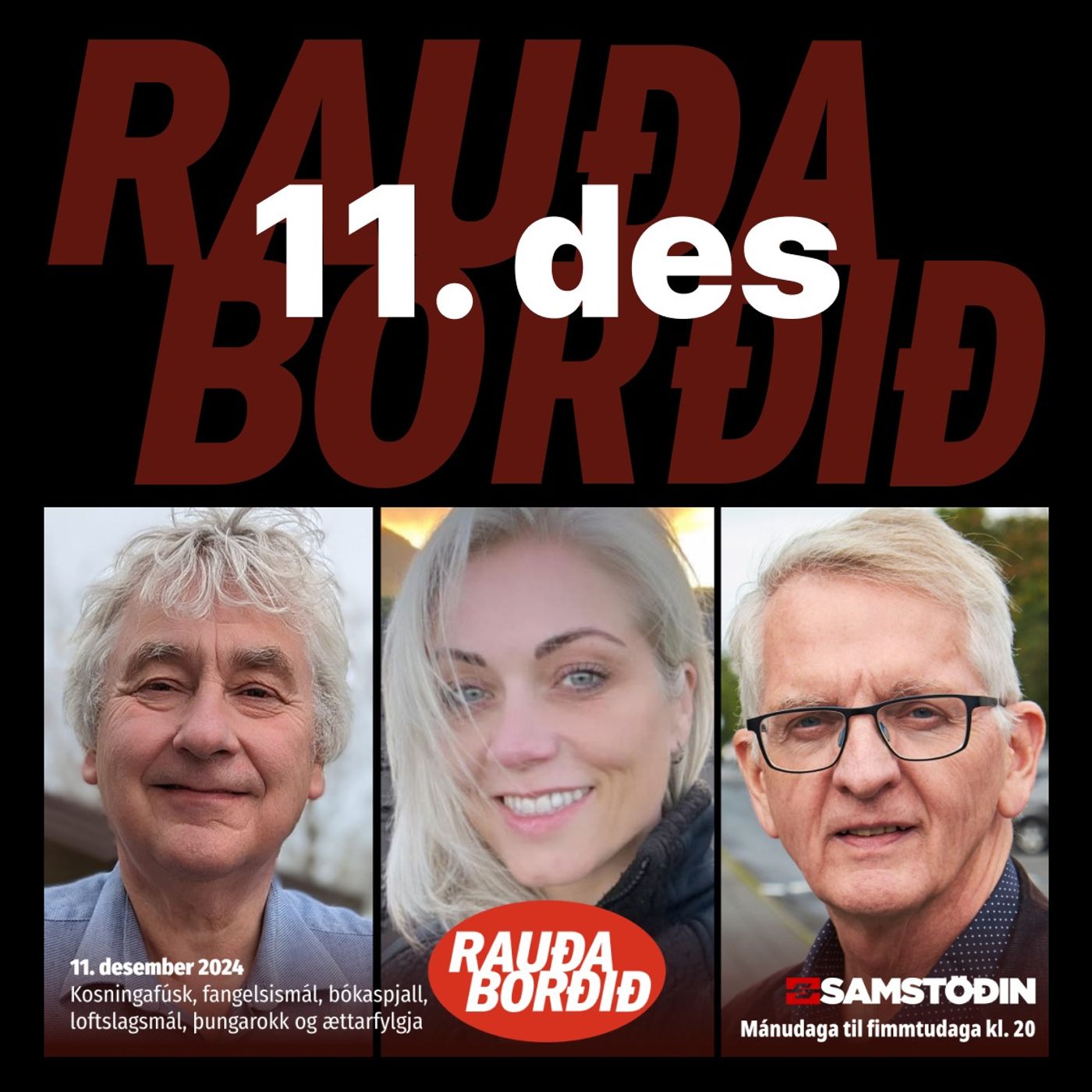 Rauða borðið 11. des: Kosningafúsk, fangelsismál, bókaspjall, loftslagsmál, þungarokk og ættarfylgja episode artwork