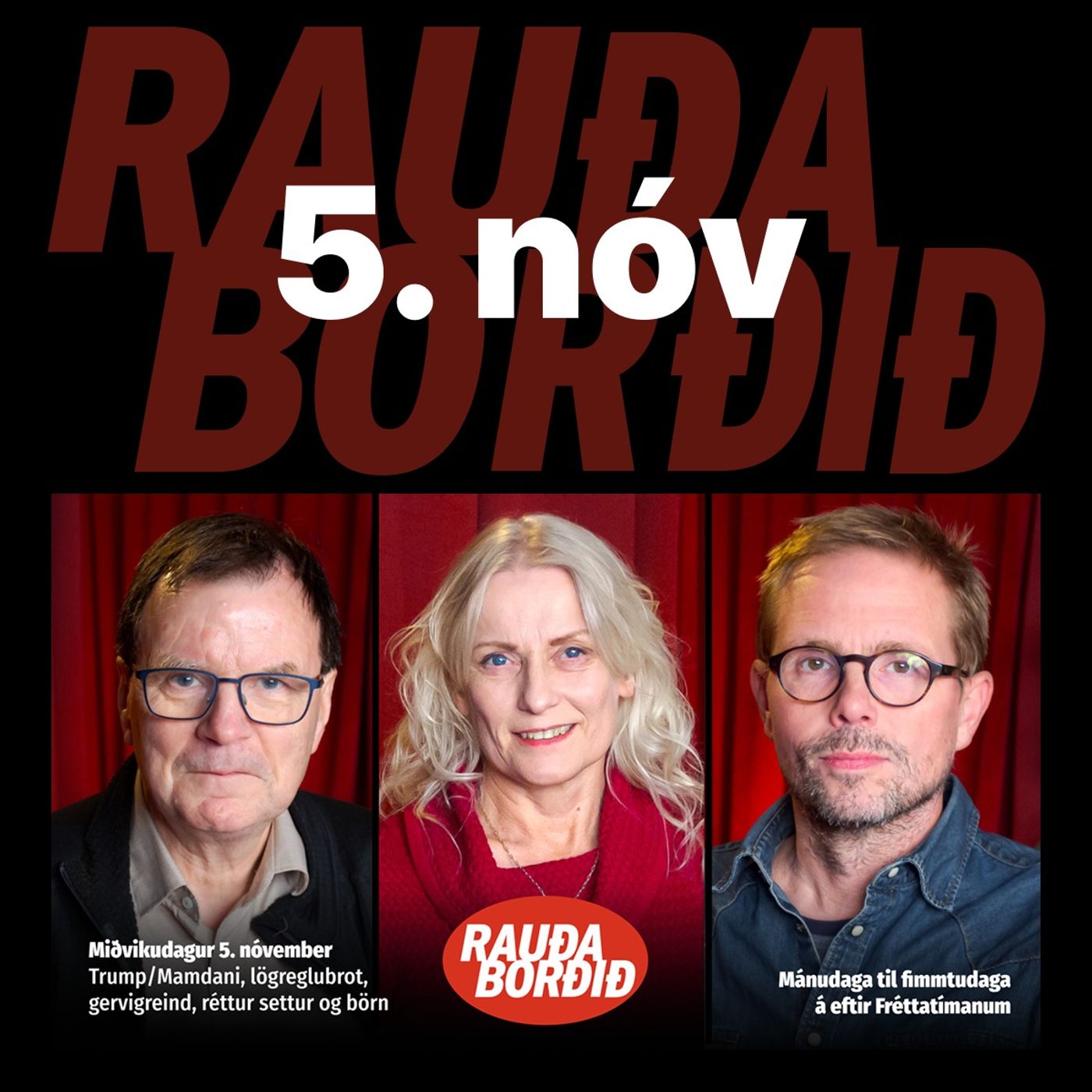 Rauða borðið 5. nóv - Trump/Mamdani, lögreglubrot, gervigreind, réttur settur og börn episode artwork