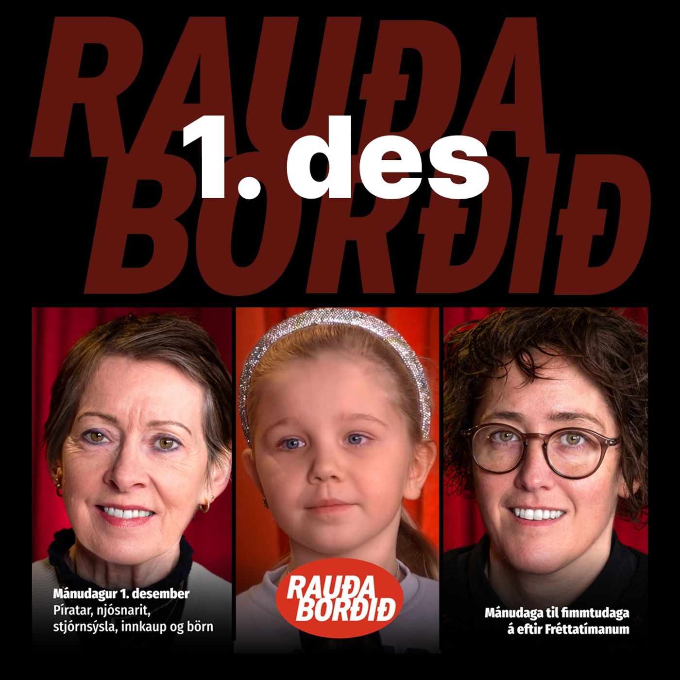 Rauða borðið 1. des - Píratar, njósnarit, stjórnsýsla, innkaup og börn
