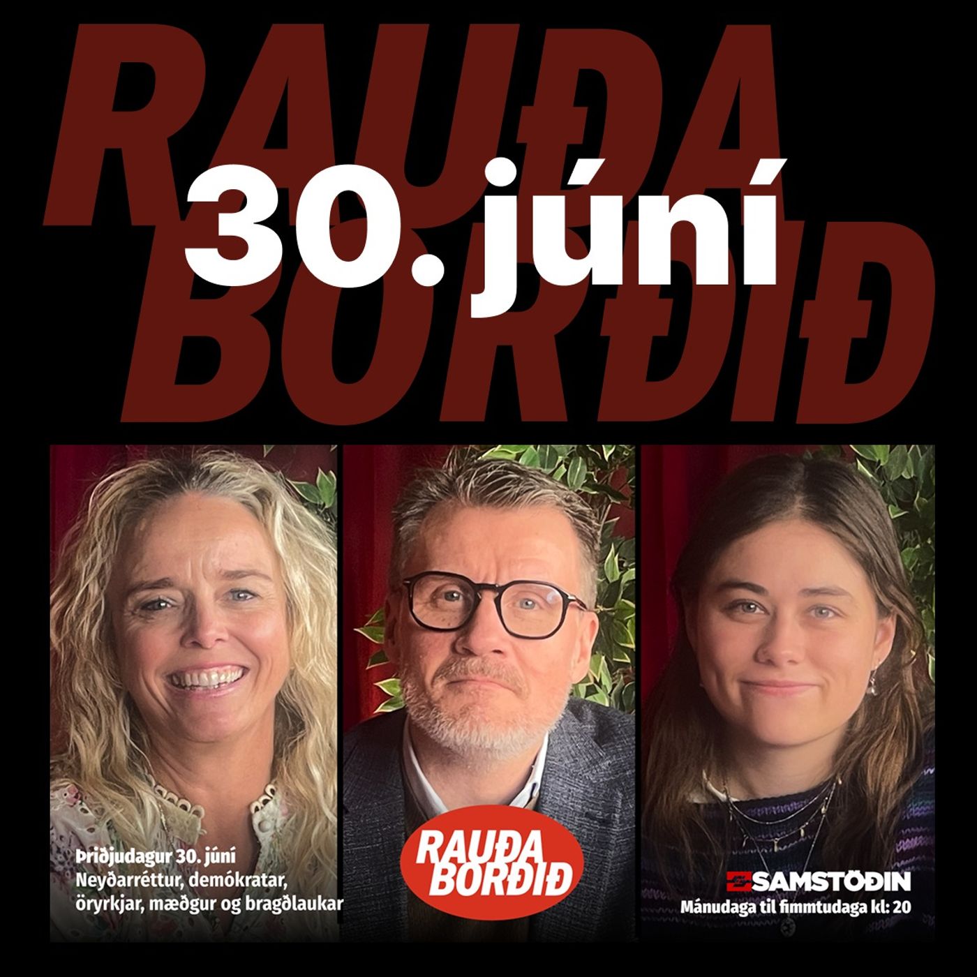 Rauða borðið 30. júní - Neyðarréttur, demókratar, öryrkjar, mæðgur og bragðlaukar episode artwork