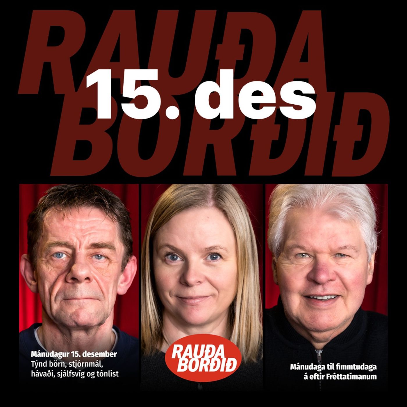 Mánudagur 15. desember - Týnd börn, stjórnmál, hávaði, sjálfsvíg og tónlist