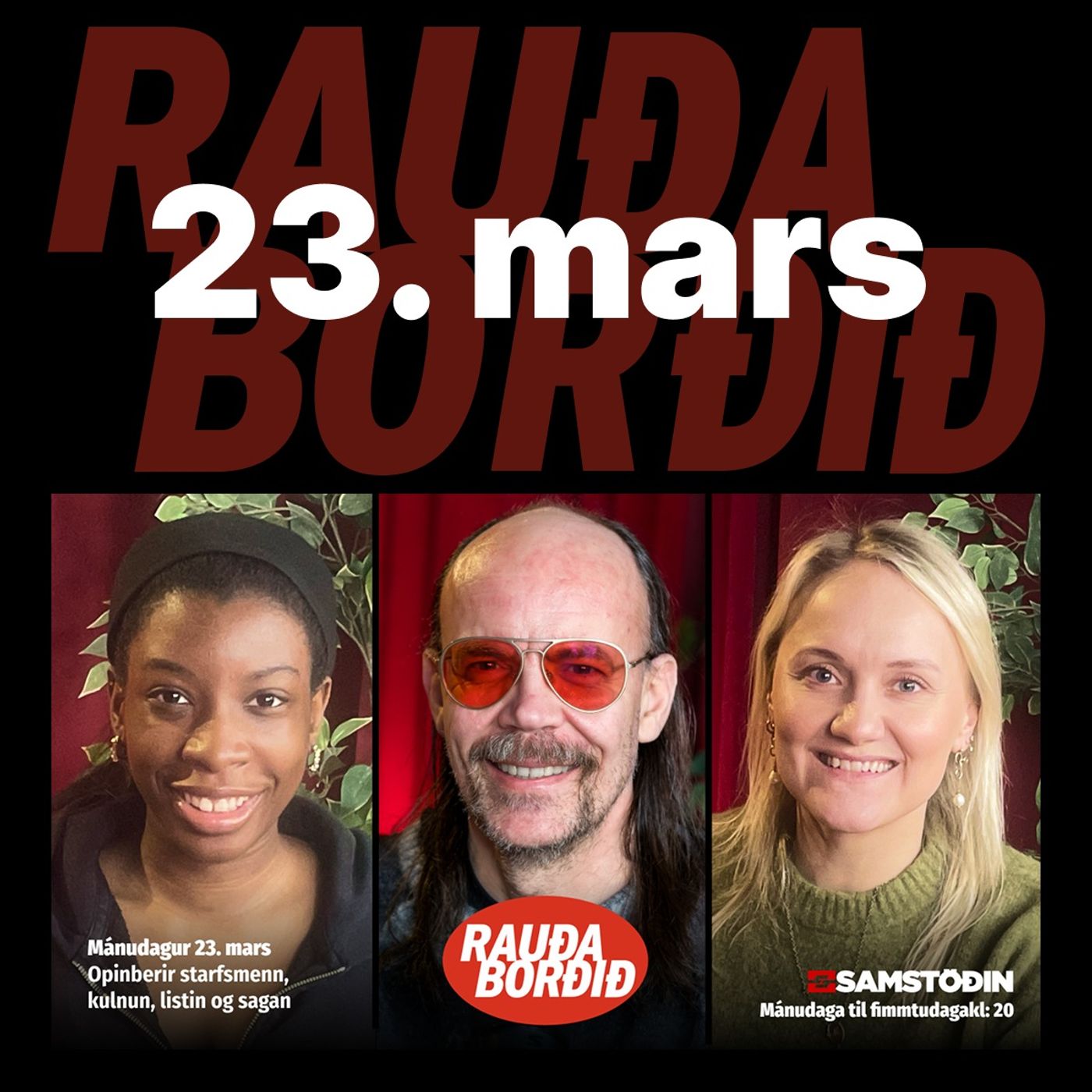 Rauða borðið 23. mars - Opinberir starfsmenn, kulnun, listin og sagan episode artwork