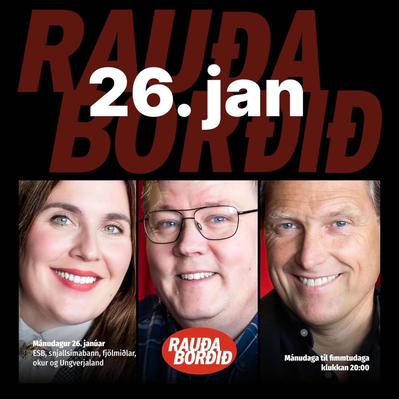 Rauða borðið 26. jan - ESB, snjallsímabann, fjölmiðlar, okur og Ungverjaland