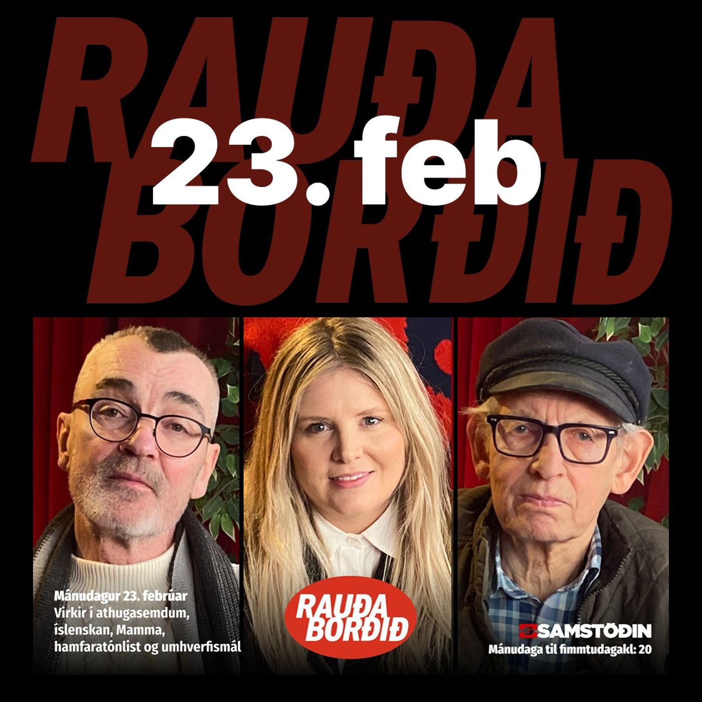 Rauða borðið 23. feb - Virkir í athugasemdum, íslenskan, Mamma, hamfaratónlist og umhverfismál episode artwork