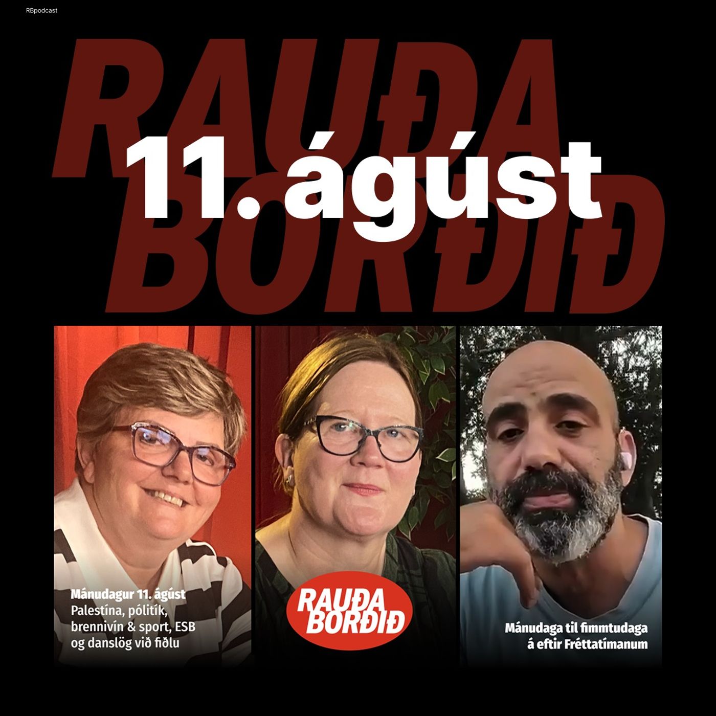 Rauða borðið 11. ágúst - Palestína, pólitík, brennivín & sport, ESB og danslög við fiðlu episode artwork