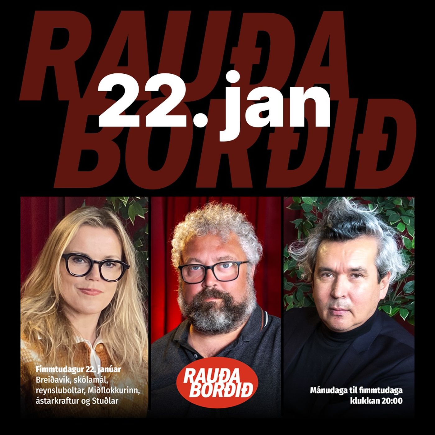 Rauða borðið 22. jan - Breiðavík, skólamál, reynsluboltar, Miðflokkurinn, ástarkraftur og Stuðlar