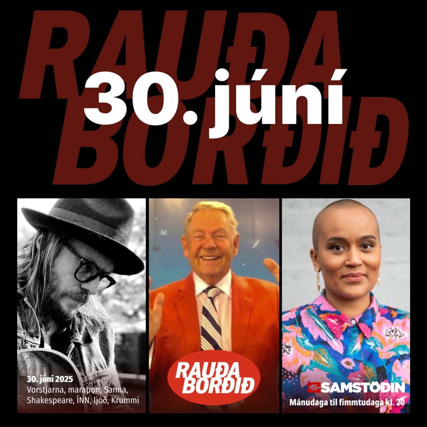 Rauða borðið 30. júní - Vorstjarna, maraþon, Sanna, Shakespeare, ÍNN, ljóð og Krummi episode artwork
