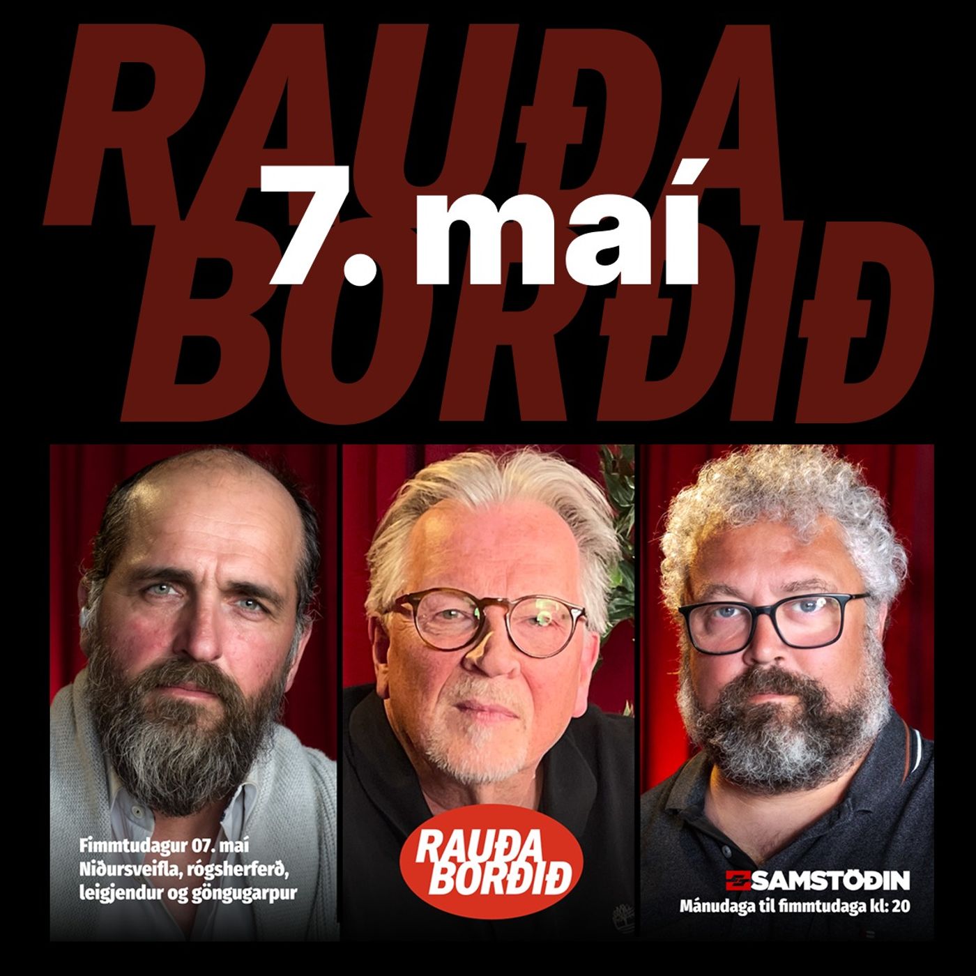 Rauða borðið 7. maí - Niðursveifla, rógsherferð, leigjendur og göngugarpur