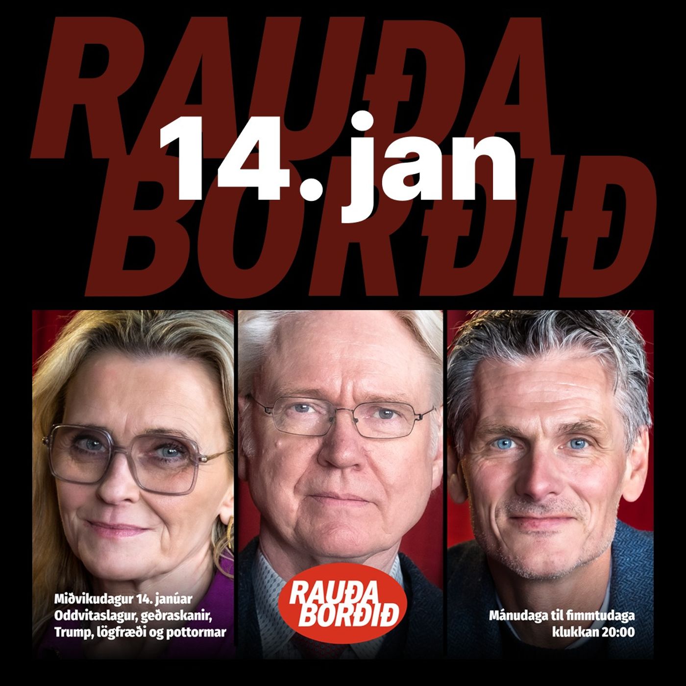 Miðvikudagur 14. janúar: Oddvitaslagur, geðraskanir, Trump, lögfræði og pottormar