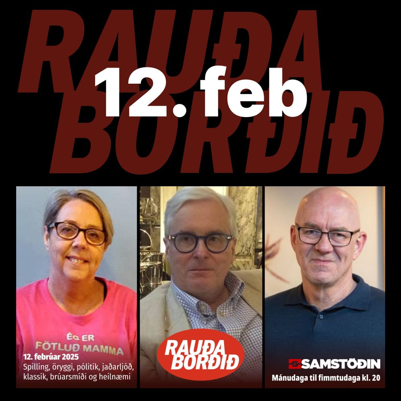 Rauða borðið 12. feb - Spilling, öryggi, pólitík, jaðarljóð, klassík, brúarsmíði og heilnæmi episode artwork