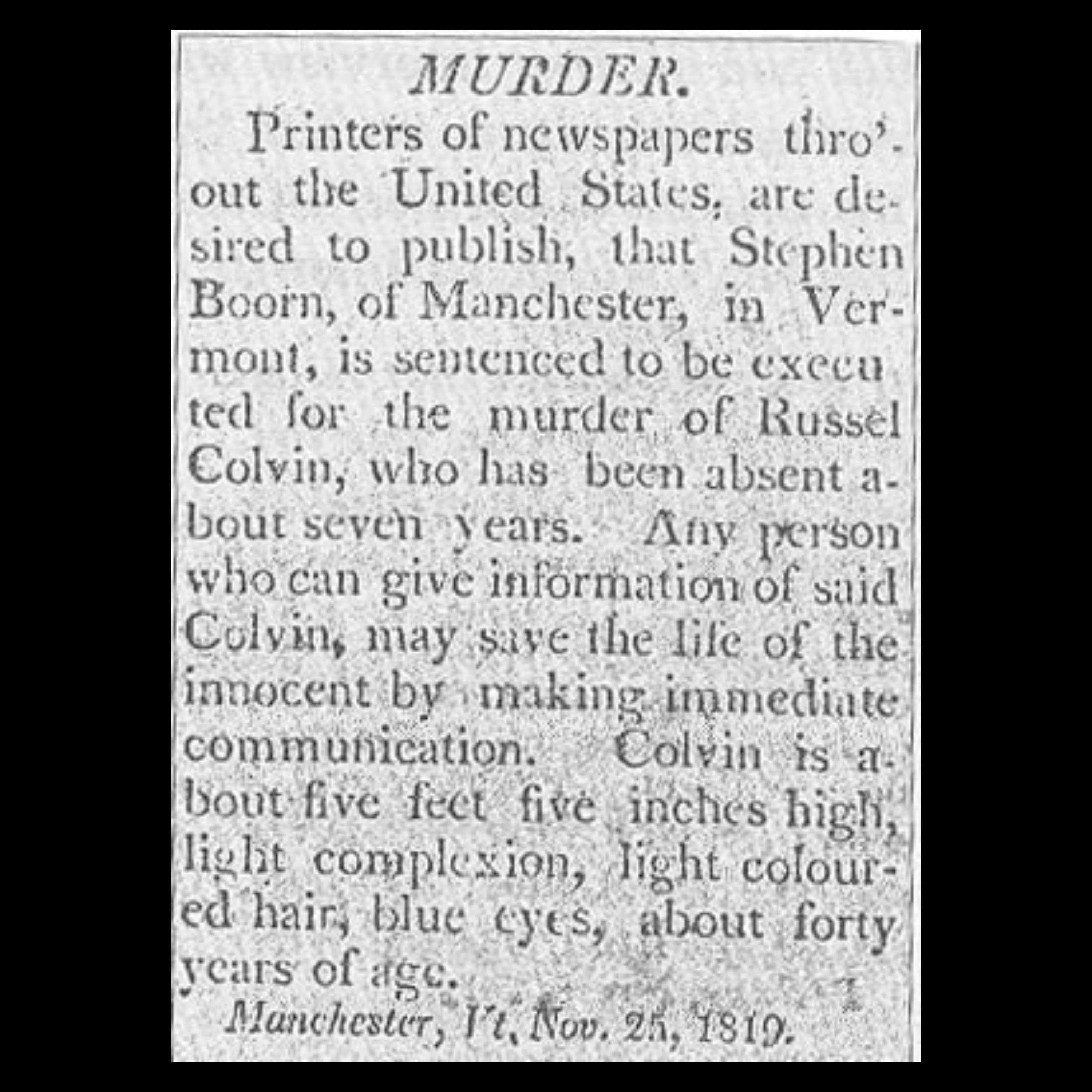 The Unsolved Murder of Russell Colvin - A New England Legends Podcast