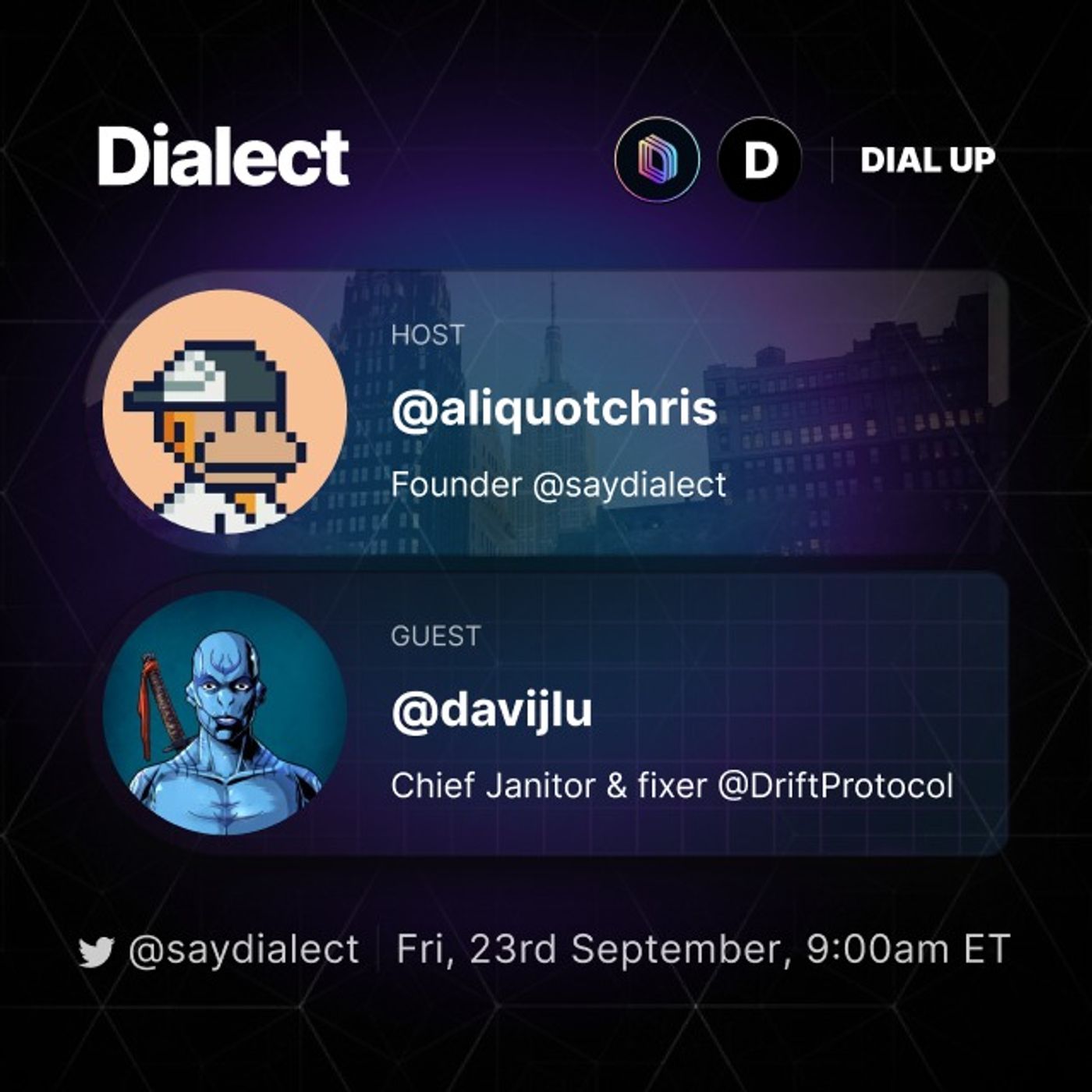 DIAL UP: @davijlu