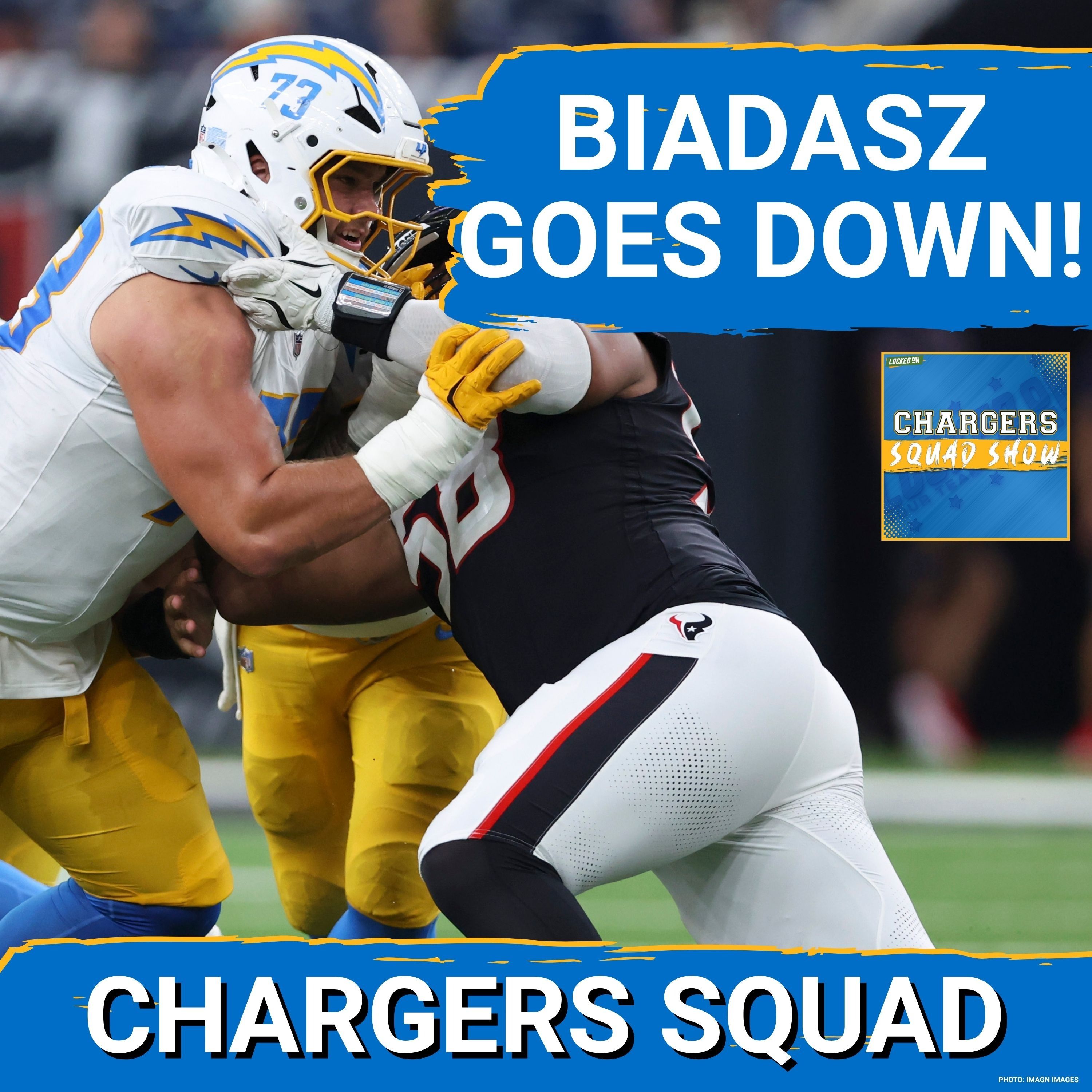 CHARGERS SQUAD: BREAKING Tyler Biadasz carted off with knee injury! NOT AGAIN!! episode artwork
