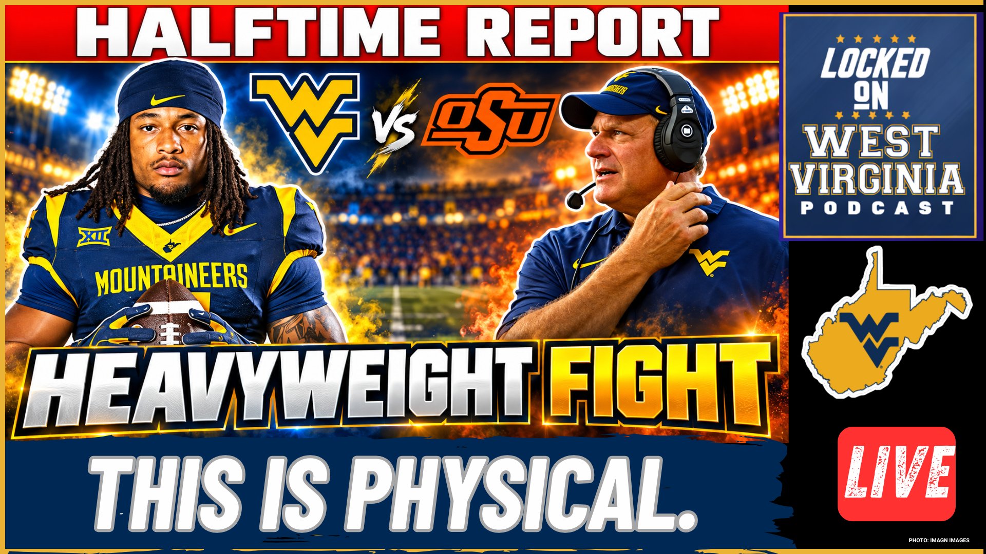 HALFTIME- West Virginia and Oklahoma State in a tight one at half.