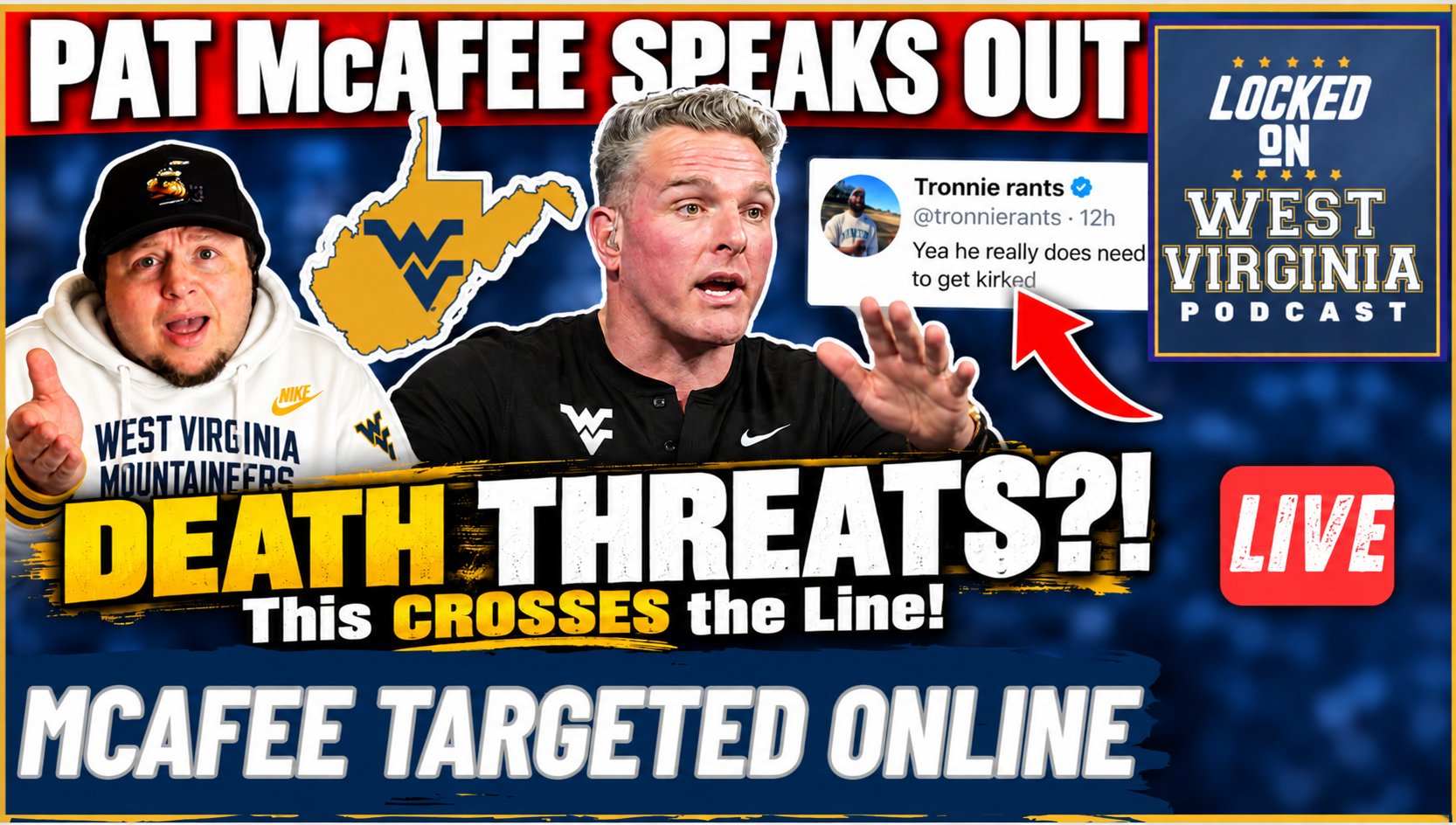 DEATH THREATS?! Pat McAfee Responds to a VILE Online THREATS that MUST STOP!