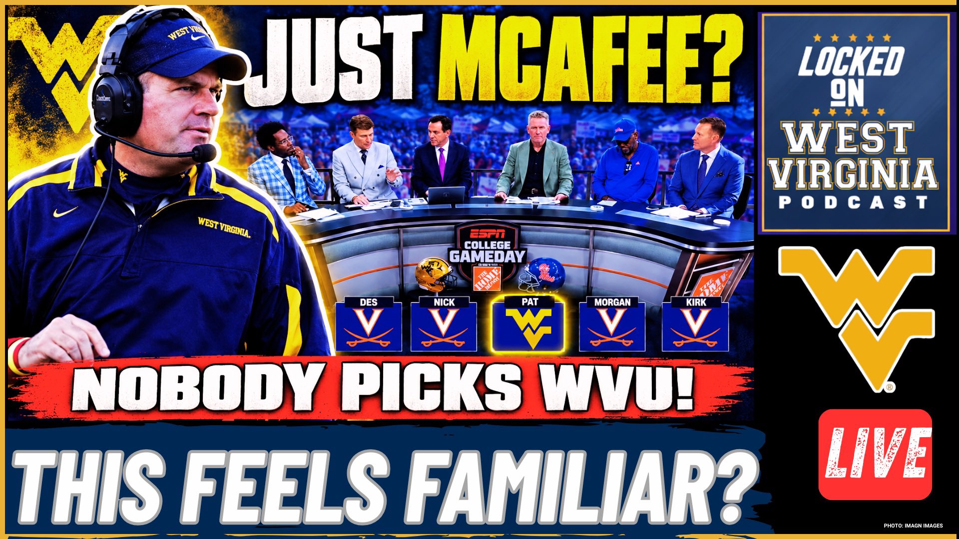 ALERT- Pat McAfee goes AGAINST Entire GameDay Desk for WVU OVER Virginia!