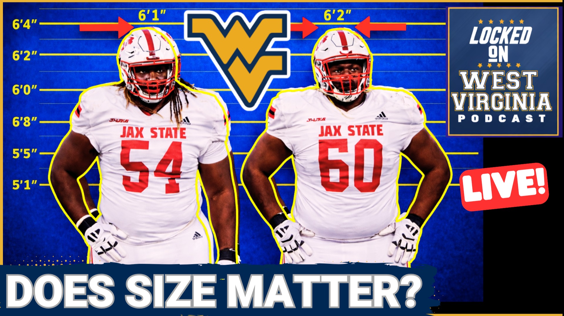 ALERT- WVU O-Line Transfers are WAY SMALLER than originally expected!