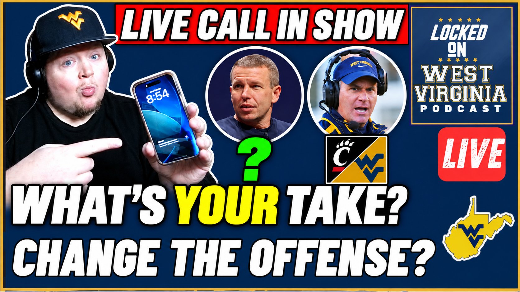 WVU’s Defense Can’t Get Stops—Should RichRod Slow Things Down? | LIVE CALL-IN SHOW