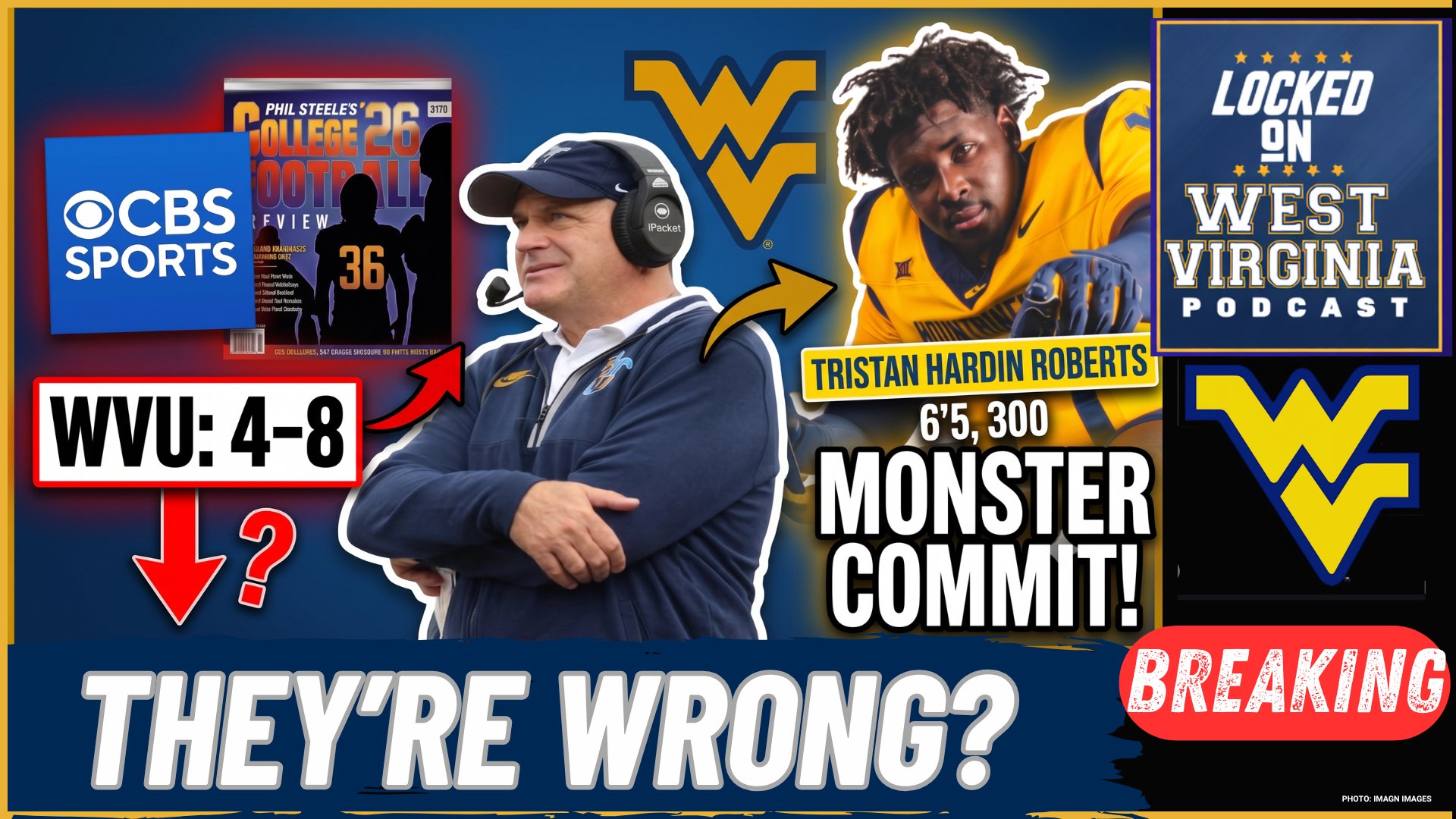 CBS Predicts DISASTER for WVU? + Trickett Gets MONSTER 330-Pound Bama OL Tristan Hardin Roberts!