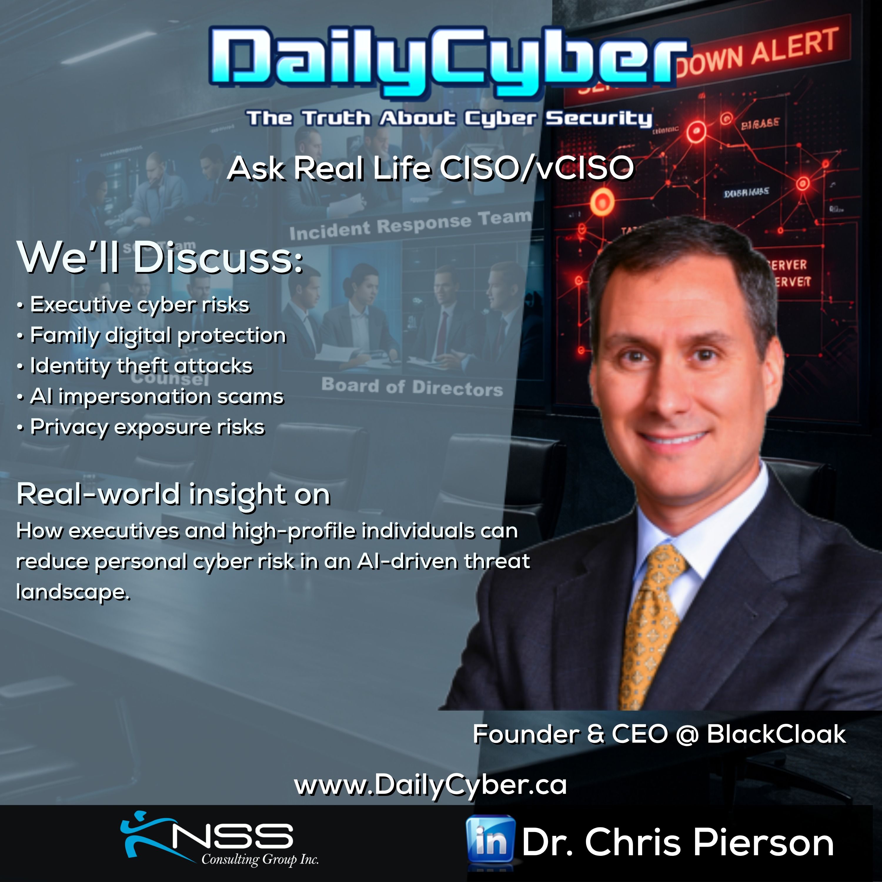 Play Digital Executive Protection & Cybersecurity Risks for Executives | DailyCyber 291 with Dr. Chris Pierson