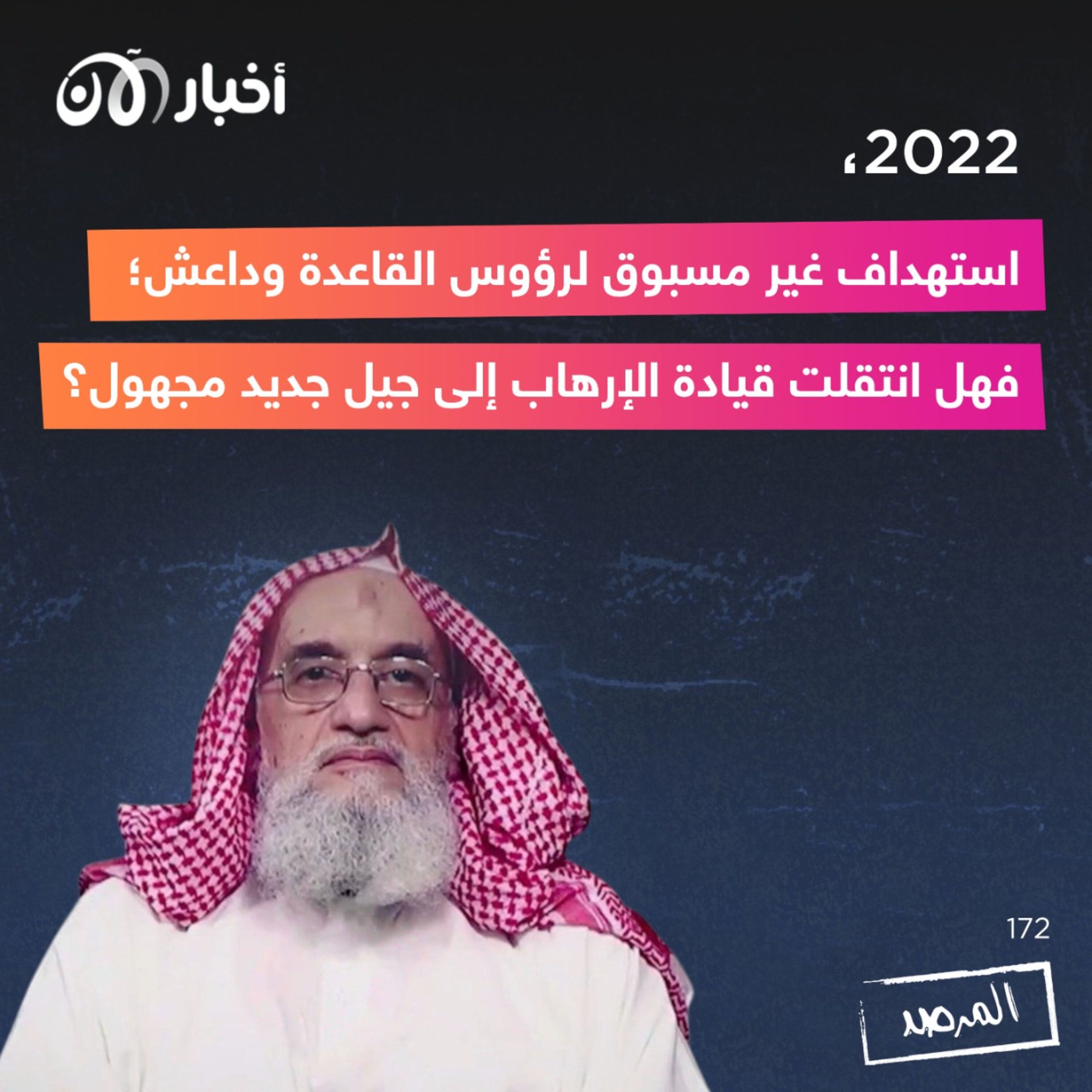 المرصد ١٧٢: ٢٠٢٢، استهداف غير مسبوق لرؤوس القاعدة وداعش؛ فهل انتقلت قيادة الإرهاب إلى جيل جديد مجهول؟ episode artwork