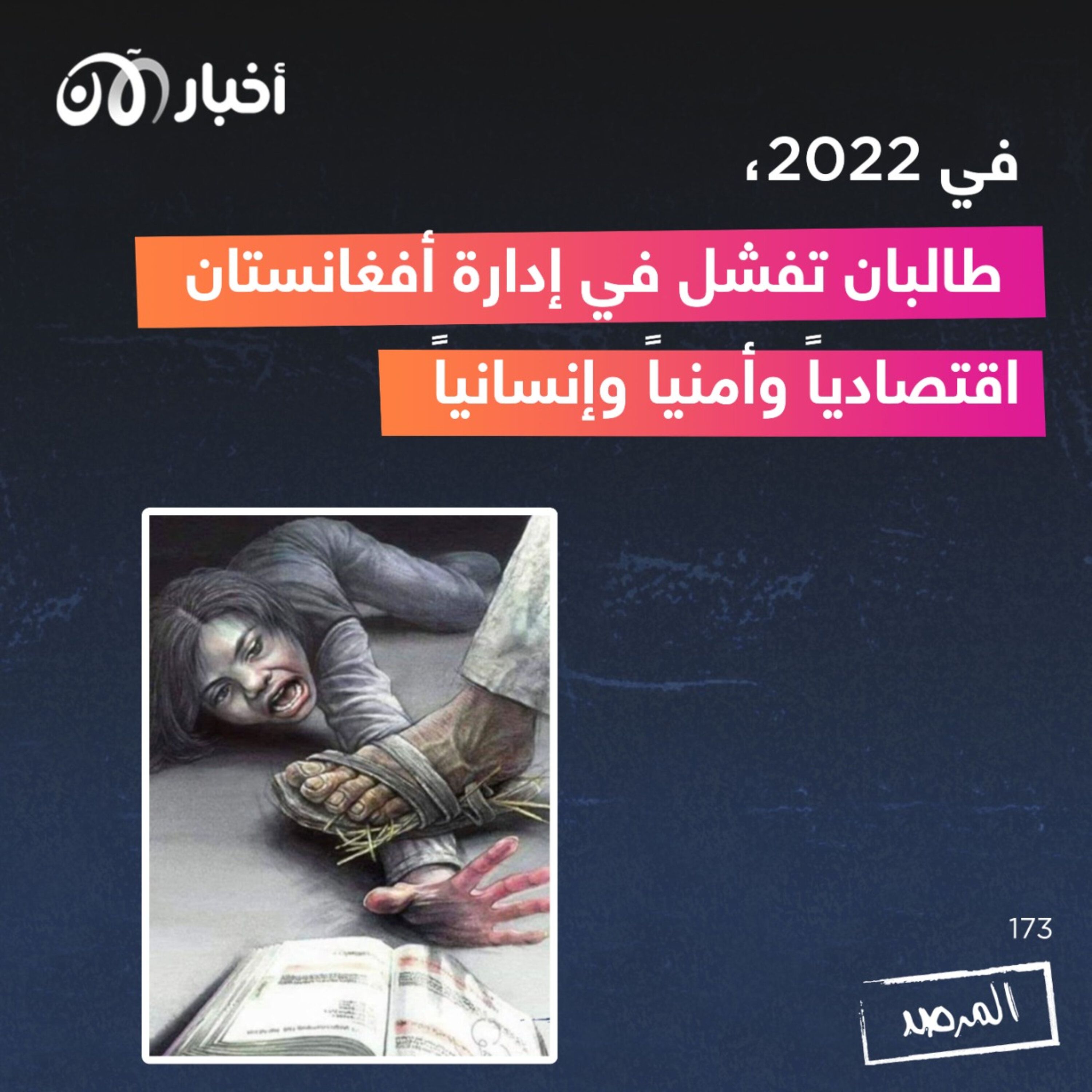 المرصد ١٧٣: في ٢٠٢٢، طالبان تفشل في إدارة أفغانستان اقتصادياً وأمنياً وإنسانياً episode artwork