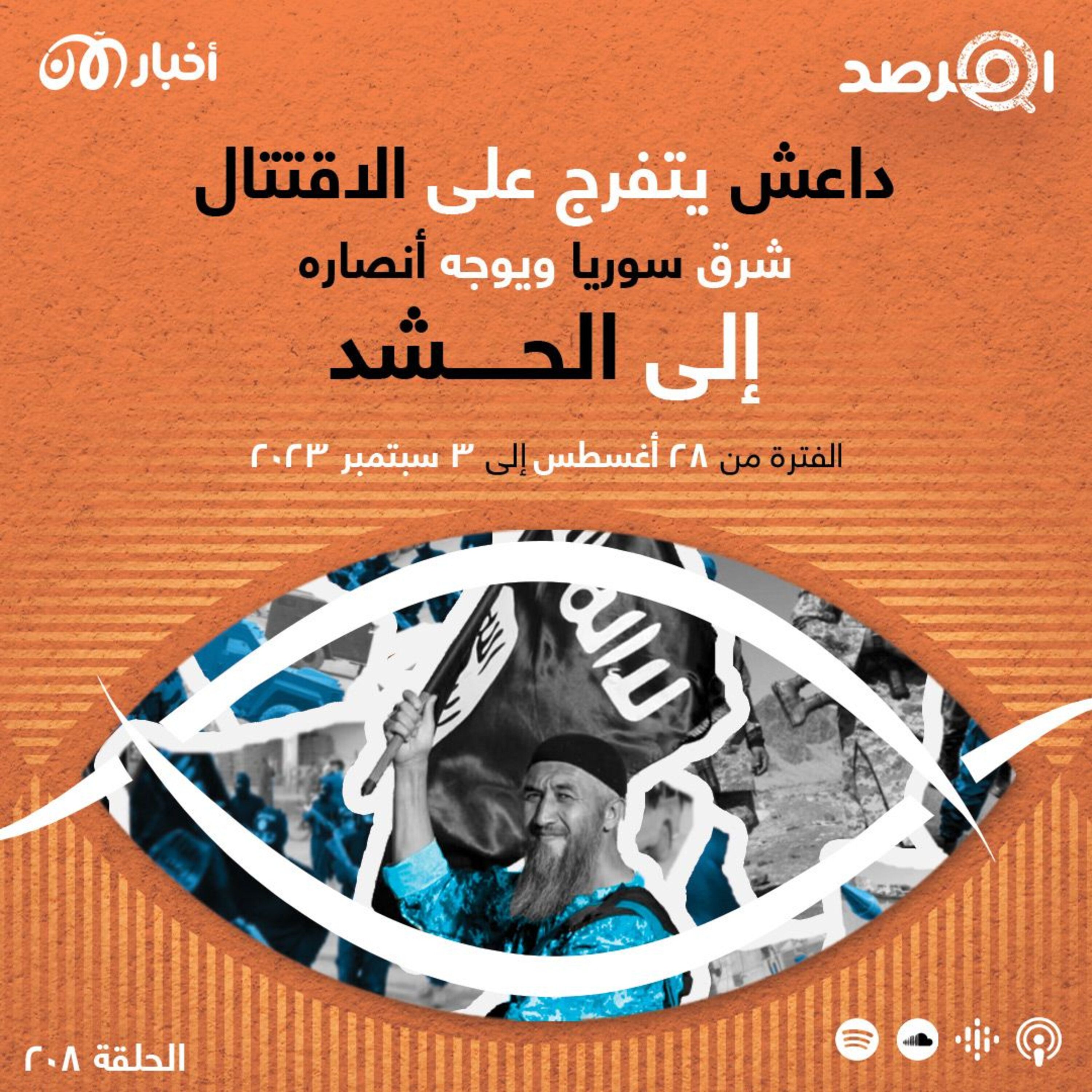 المرصد  ٢٠٨: داعش يتفرج على الاقتتال شرق سوريا ويوجه أنصاره إلى الحشد